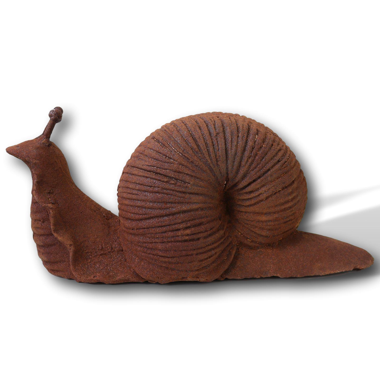 Gartenskulptur Schnecke Figur Eisen Garten Rost Eisenfigur Skulptur Gartenfigur