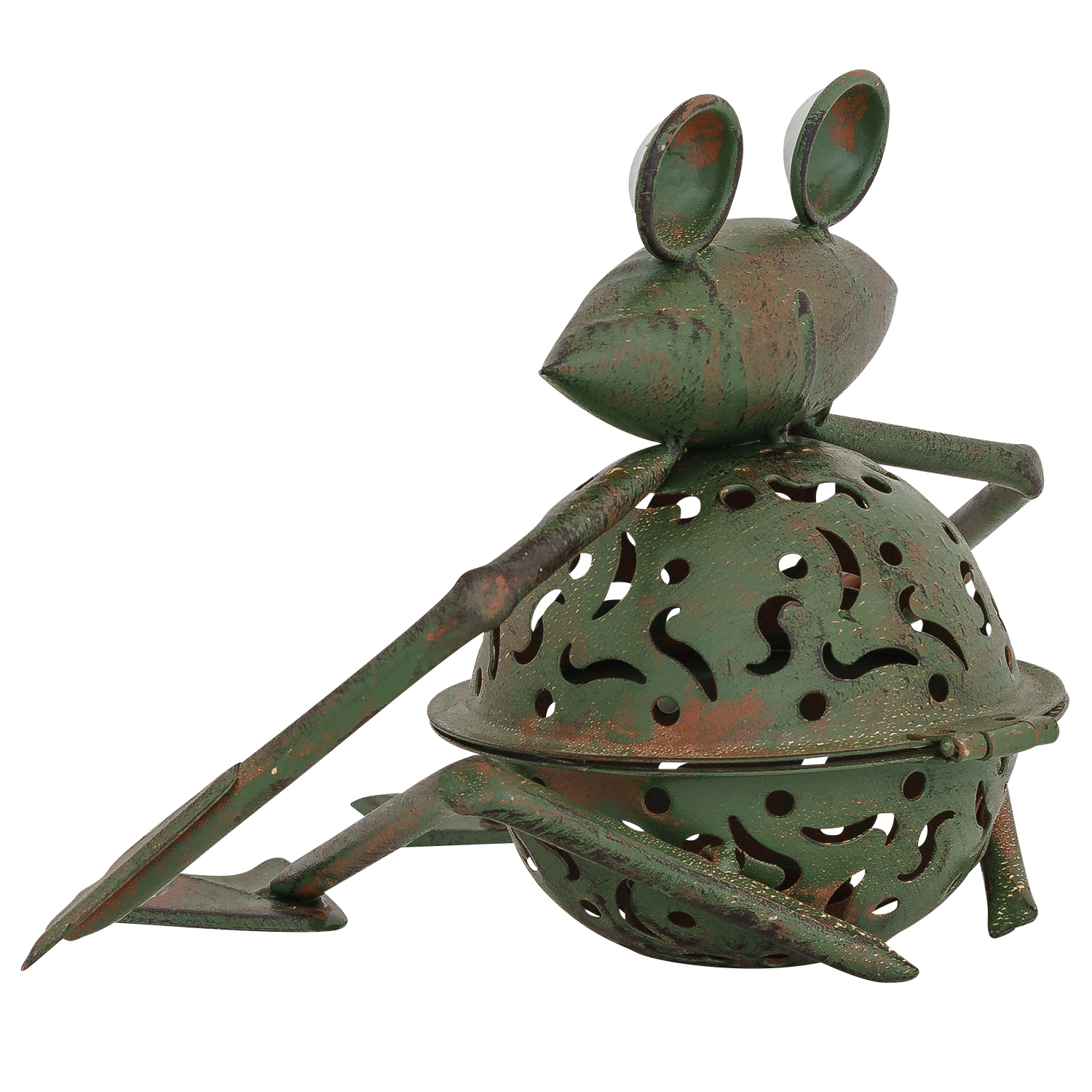 Windlicht Frosch 23cm Teelichthalter Garten garden tealight holder froog