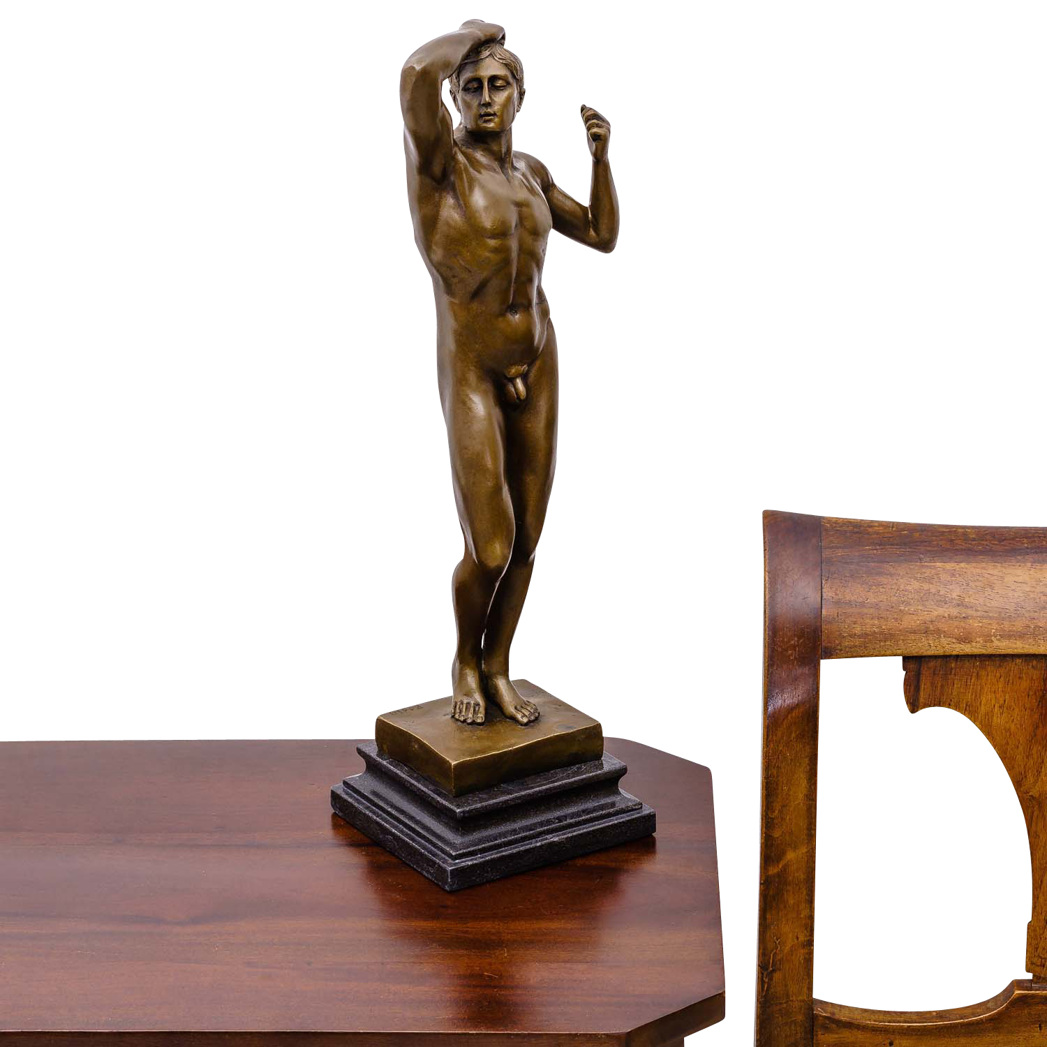 Bronzeskulptur erotische Kunst nach Rodin Bronze Akt Mann Figur Skulptur 47cm