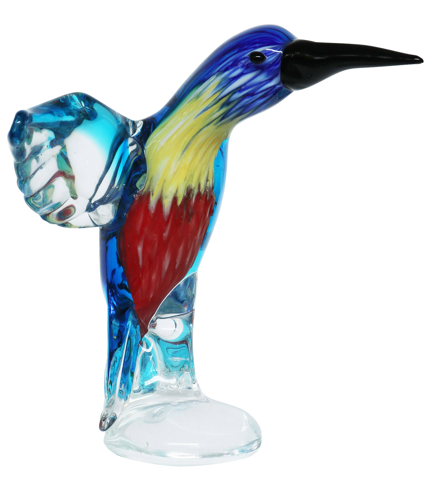 Glasfigur Figur Skulptur Kolibri Vogel Glas Glasskulptur Murano Antik-Stil 25cm