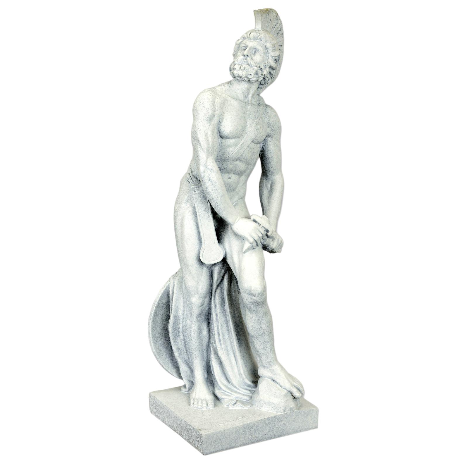 Sculpture soldier spartan figure statue artificial stone antique style 50cm