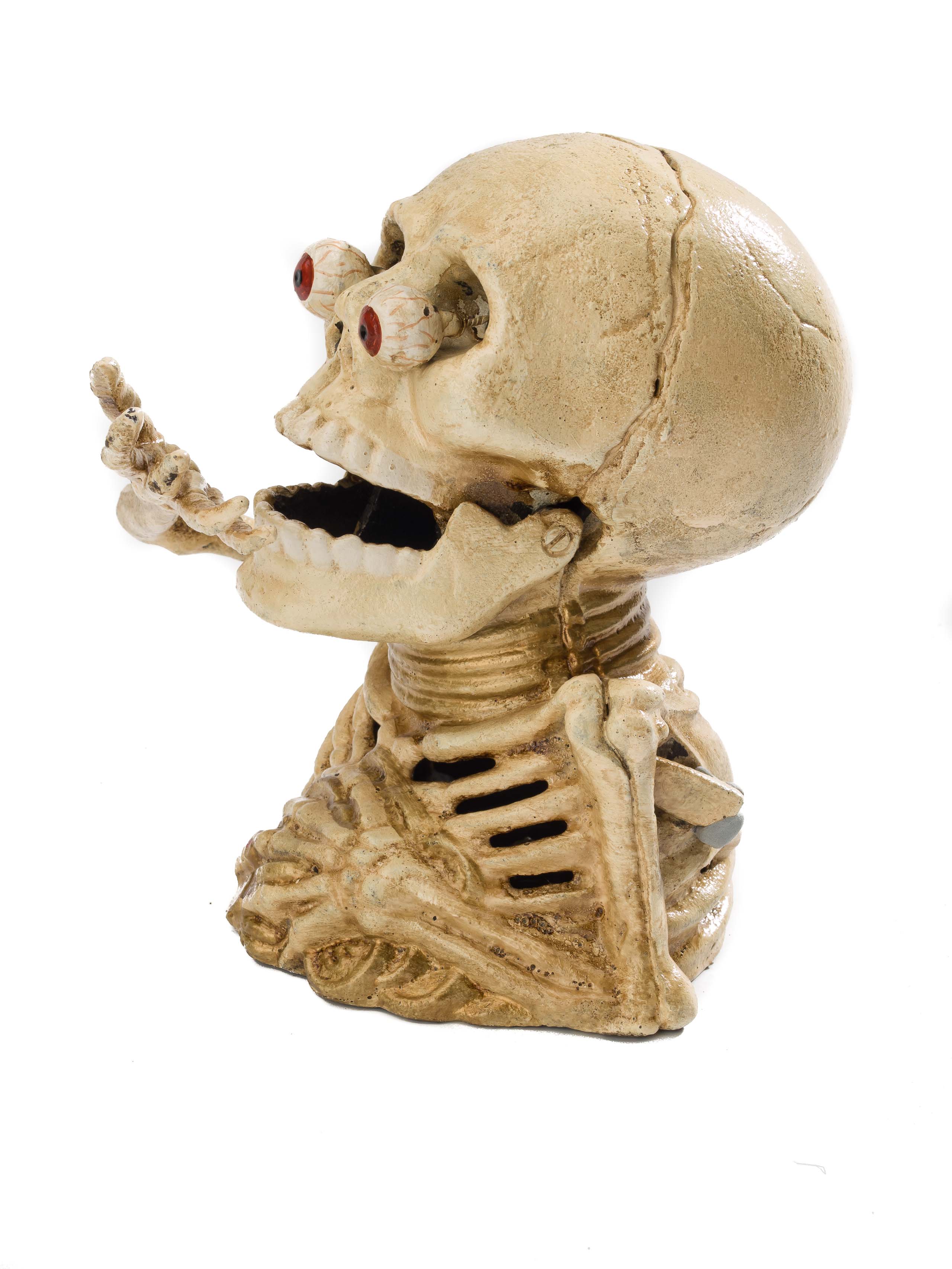 ML-60-3 Spardose Skelett Gerippe Totenkopf Gothic Gusseisen Anatomie antik Stil LARP