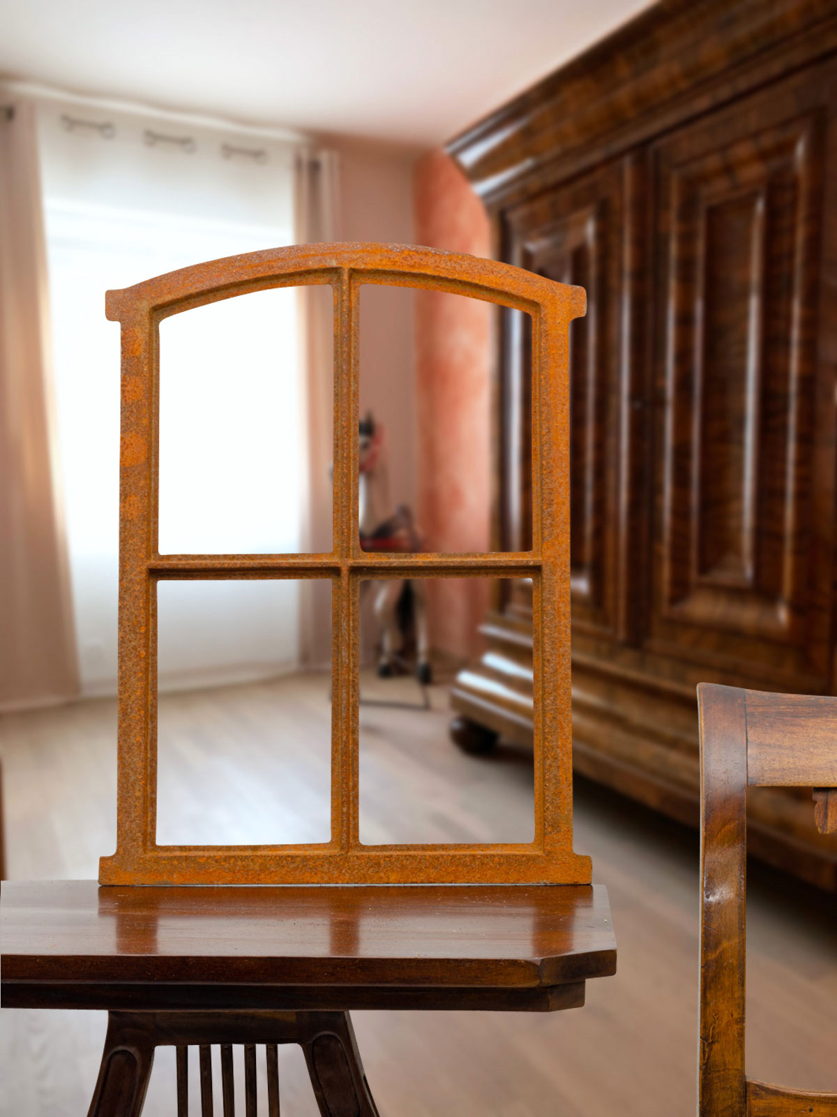 aubaho-F02A-R-5 Fenster Rost Stallfenster Eisenfenster Scheunenfenster Eisen 49cm Antik-Stil a3