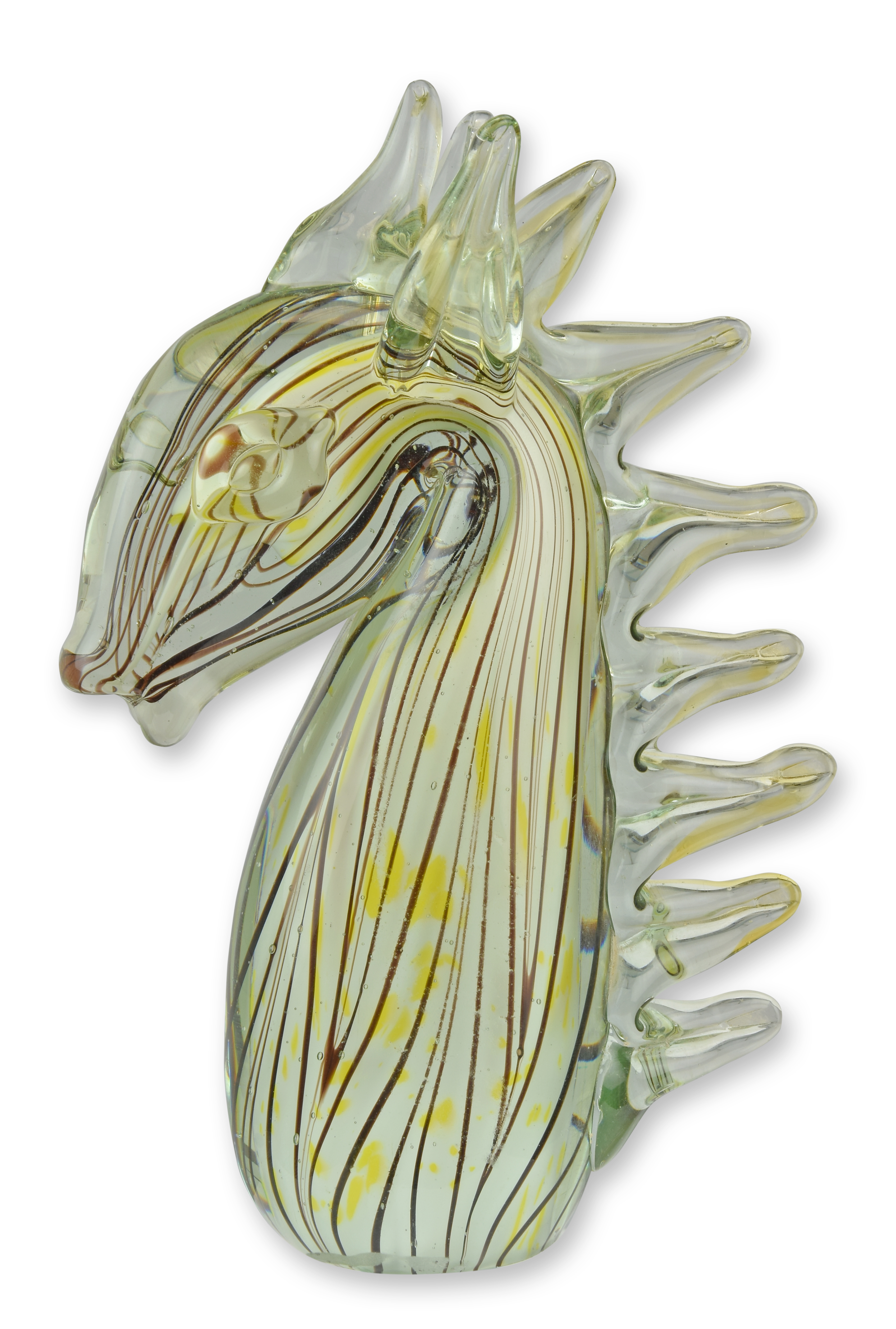 A murano style glass figurine of a horsehead replica retro design decoration