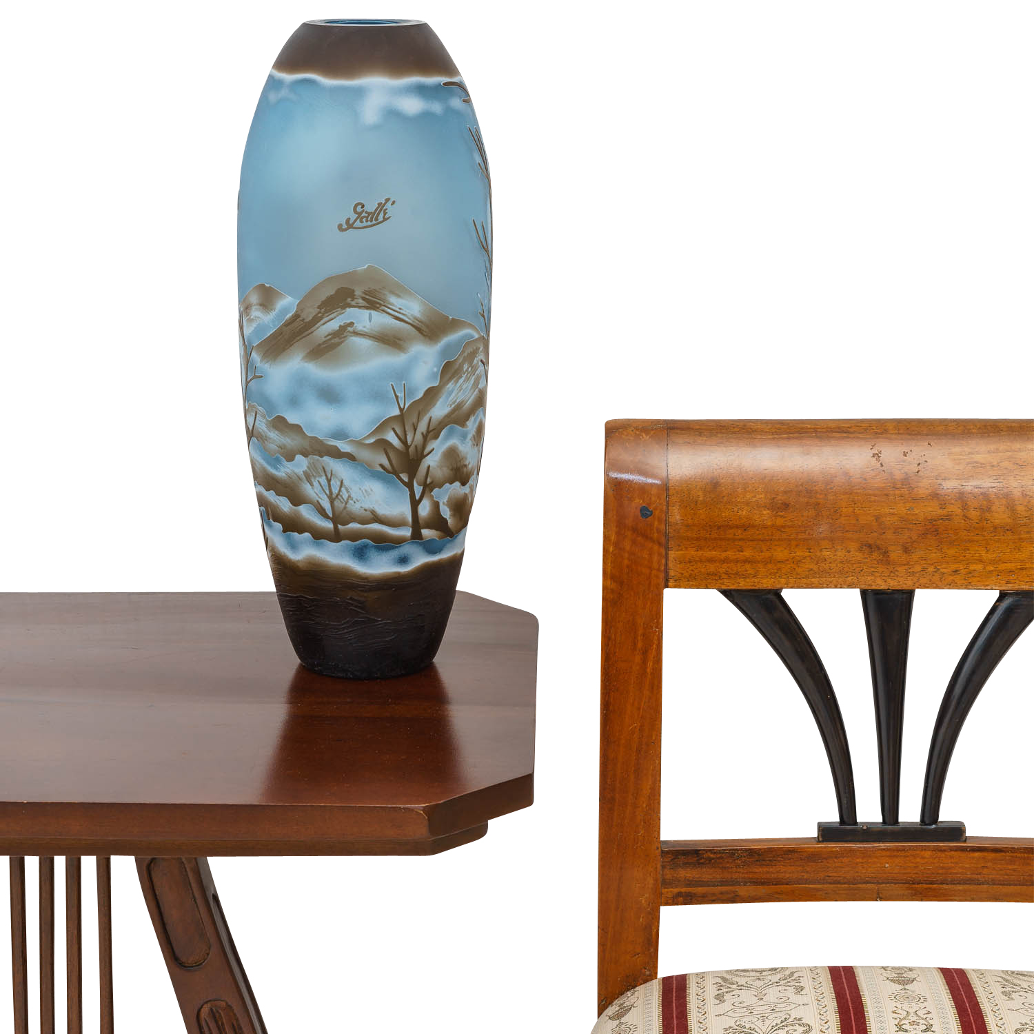 Vase Replika nach Galle Gallé Glasvase Glas Antik-Jugendstil-Stil Kopie c2