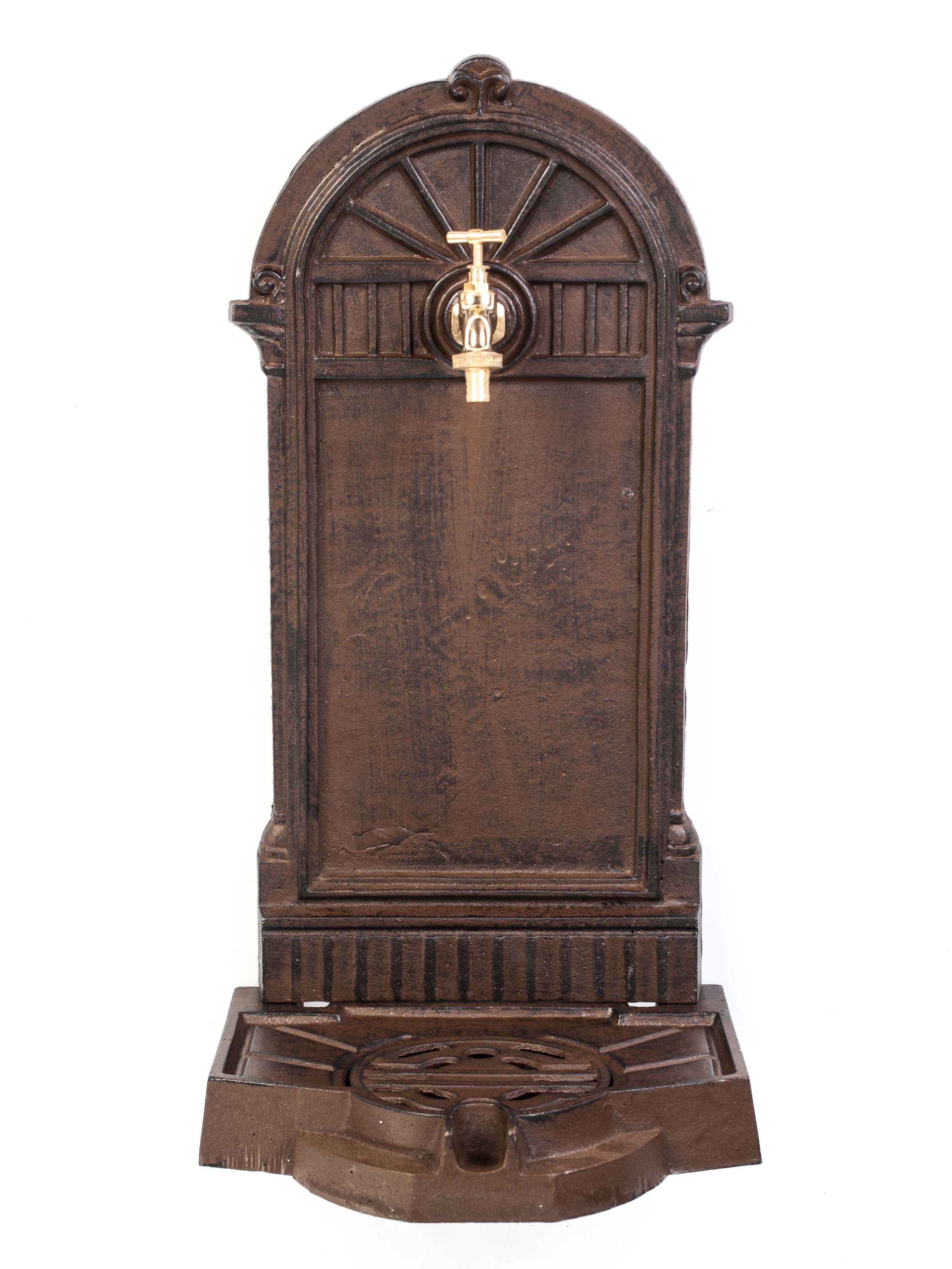 STANDBRUNNEN 64CM 11KG WASCHBECKEN BRUNNEN EISEN BRAUN WANDBRUNNEN ANTIK STYLE