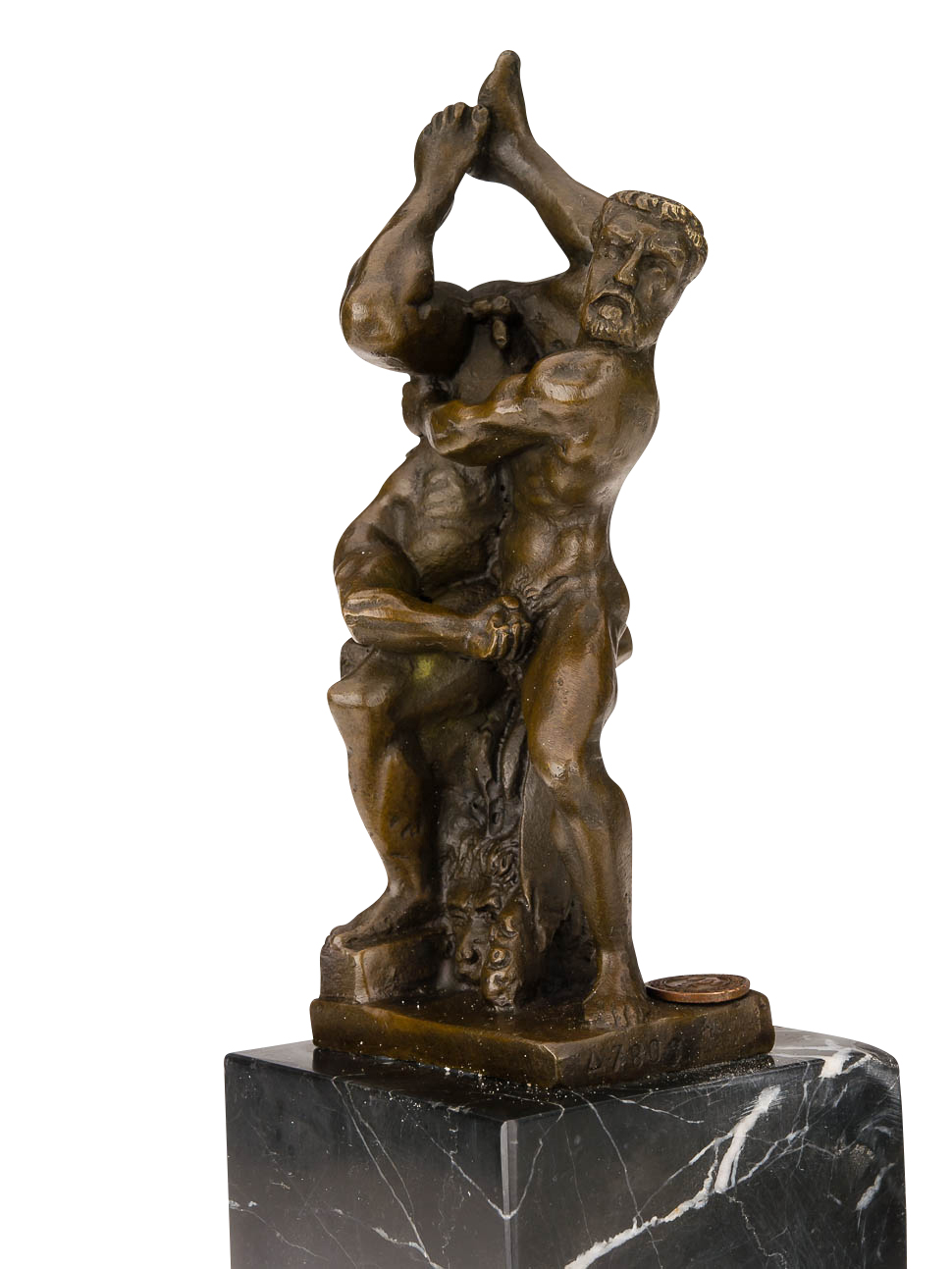 Bronzeskulptur Herkules Hercules Diomedes Bronze Skulptur 34cm sculpture 