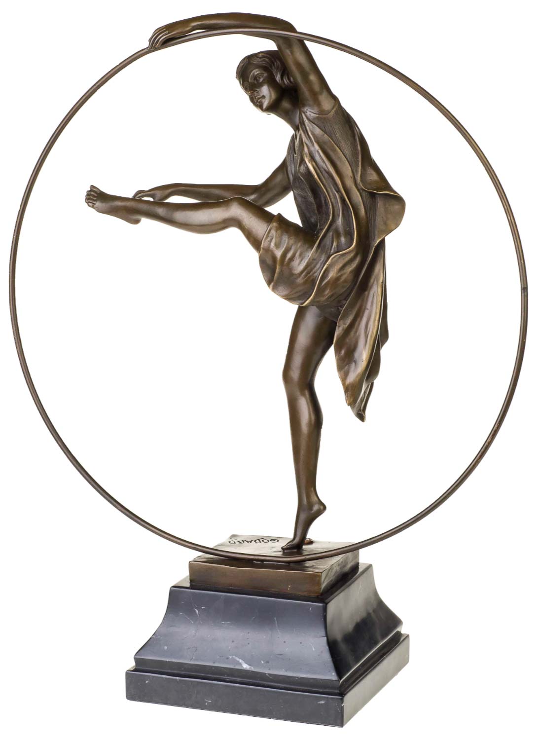 VG-101-01 Bronzeskulptur Tänzerin im Antik-Stil Bronze Figur Statue - 47cm