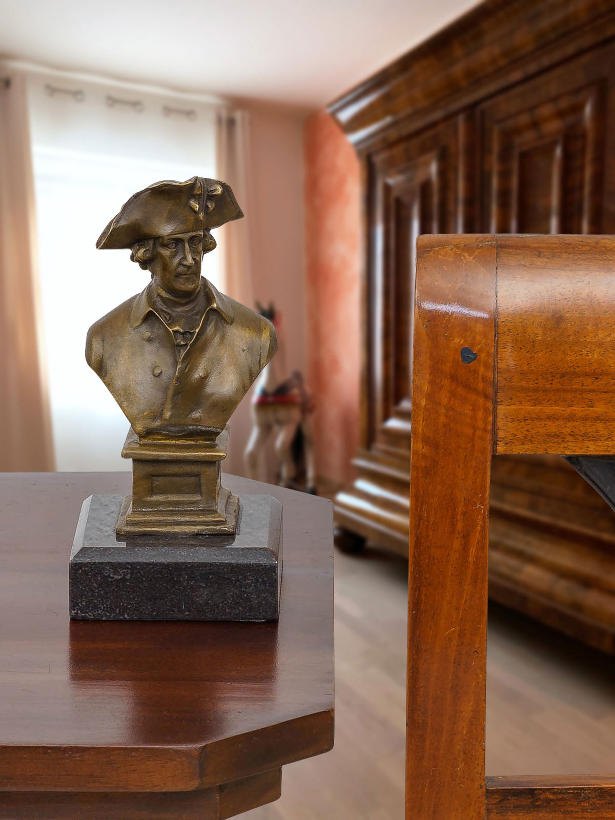 Bronzefigur Kaiser Friedrich Der Alte Fritz Büste Bronze Skulptur Figur 19cm