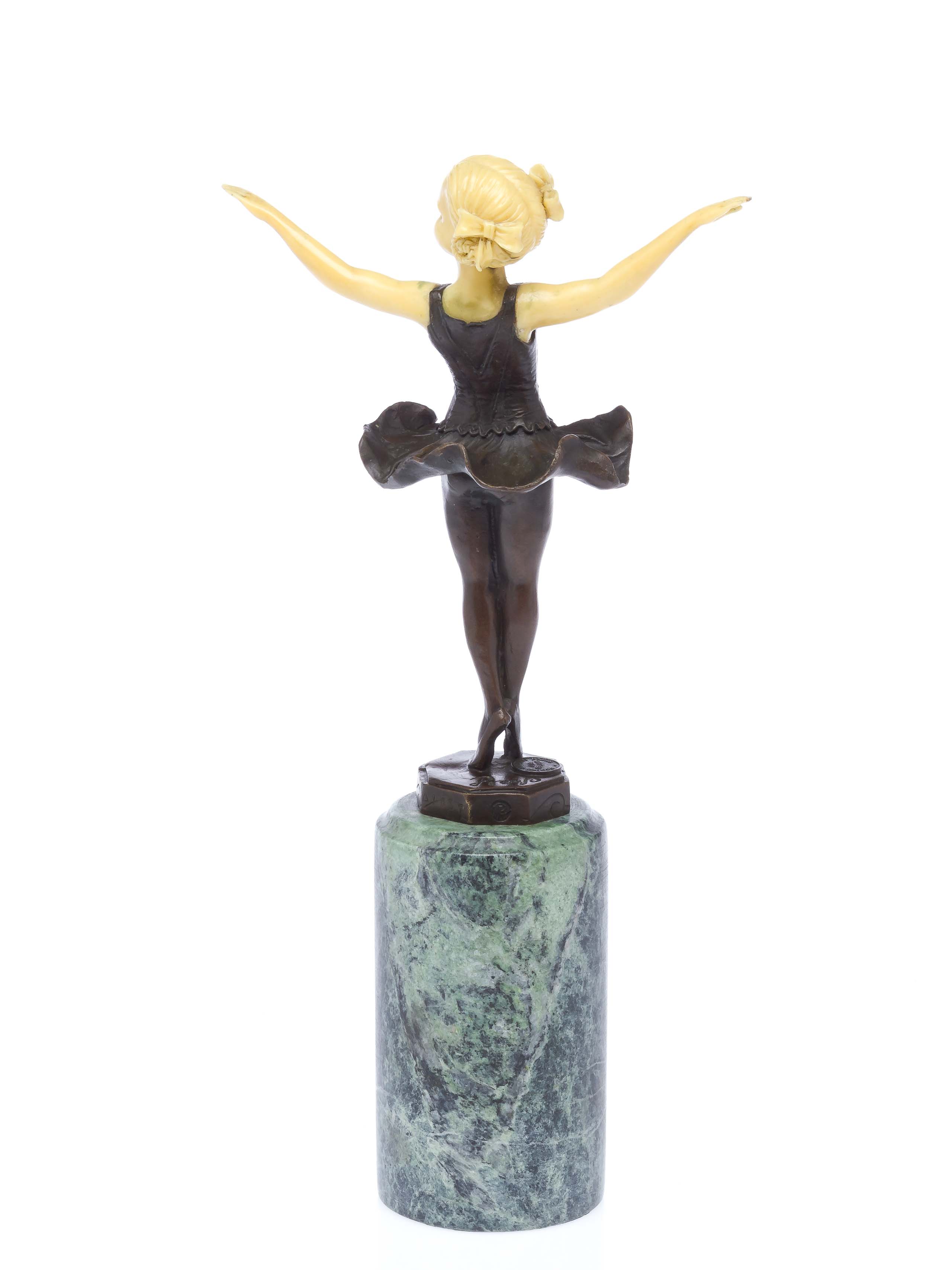 KZ-14-3 Bronze Skulptur nach Ferdinand Preiss Ballerina Ballett Tänzerin artdeco style