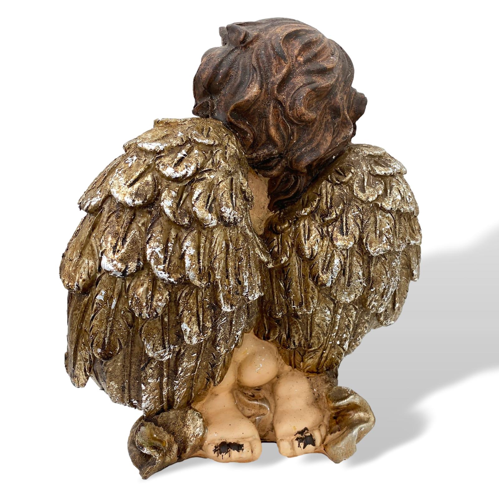 600DI214-6 Skulptur betender Engel Putte Figur Kunststein 26cm Antik-Stil