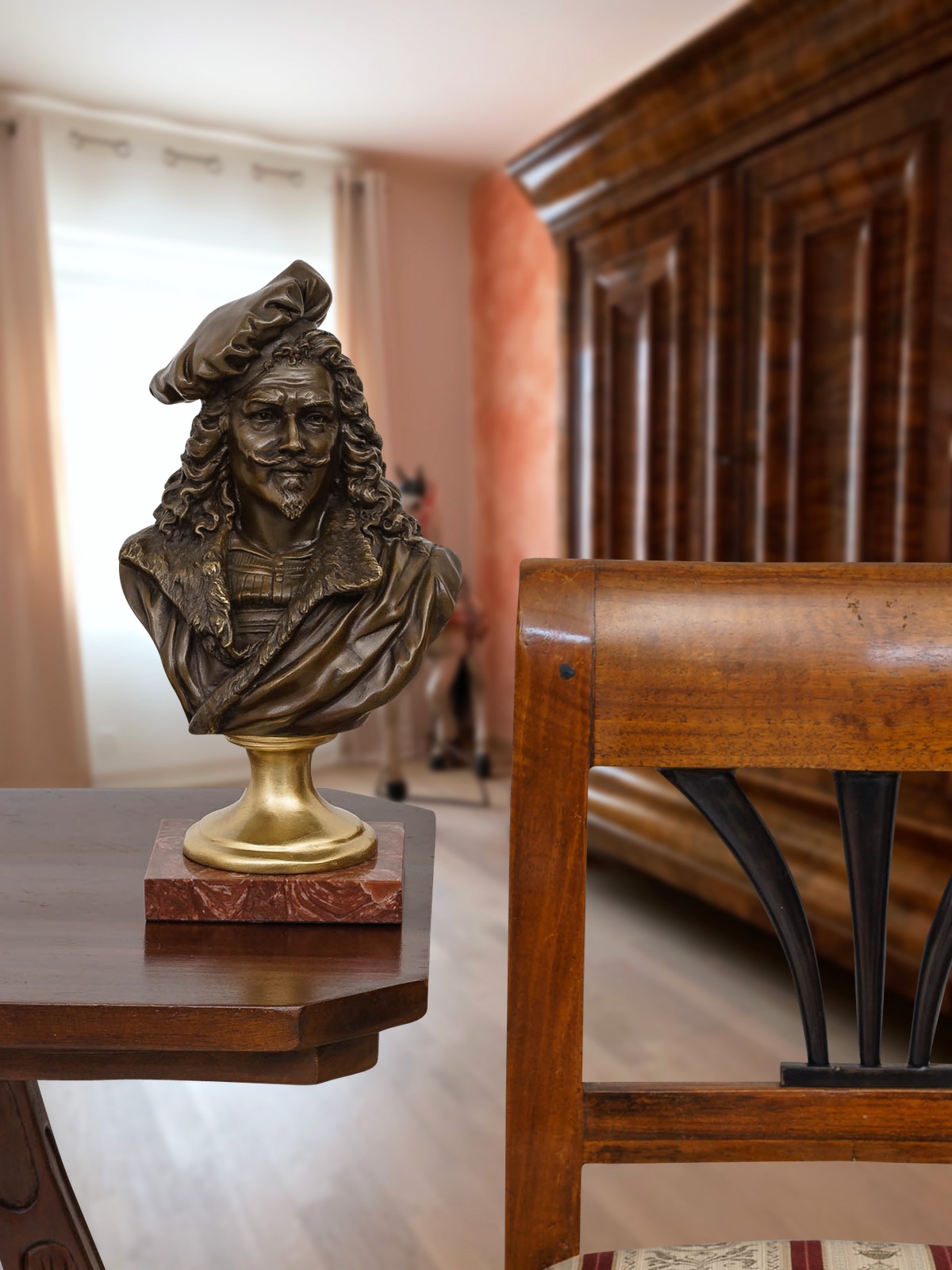 BE-73-8 Bronzefigur Rembrandt Harmenszoon van Rijn Künstler Barock Büste Skulptur Bronze