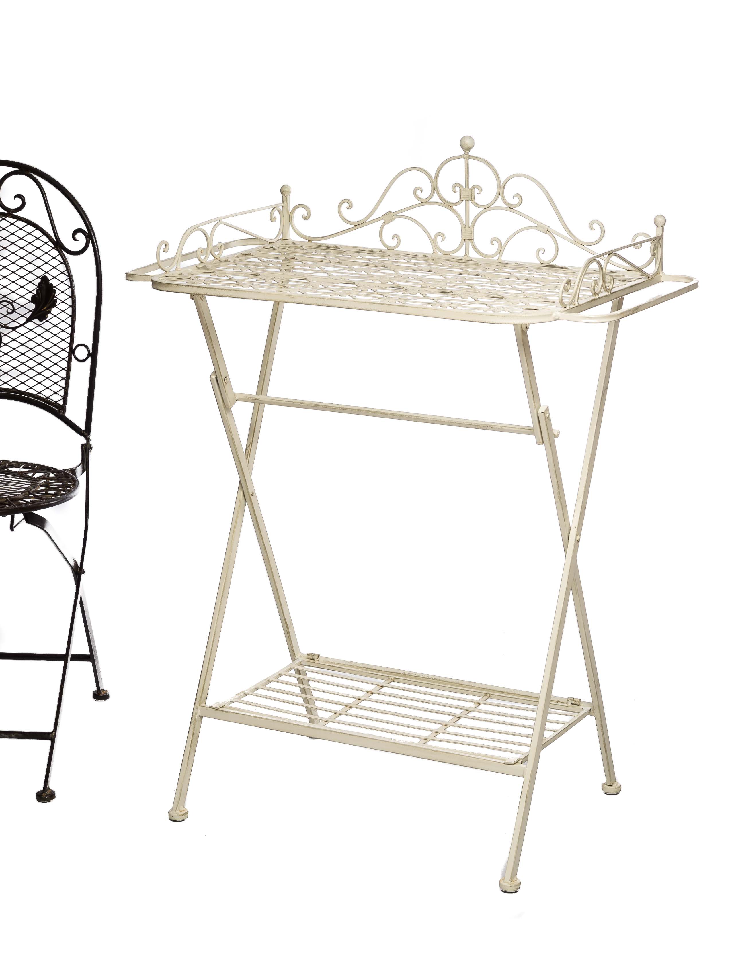 2015-10-17_Auktionshaus_030 Butlers´s tray Serviertisch Gartentisch Eisen Garten Klapptisch Beistelltisch