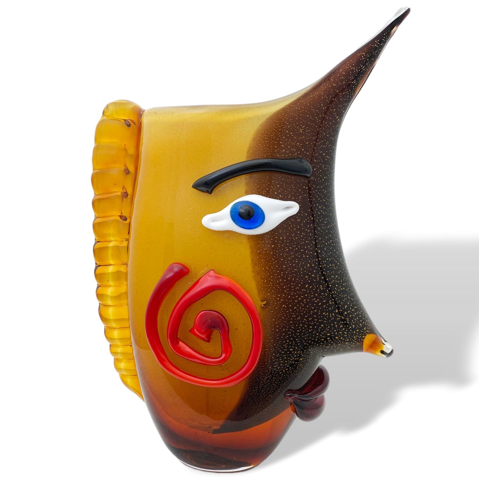 Glass vase flower vase face abstract murano-style antique-style 33cm