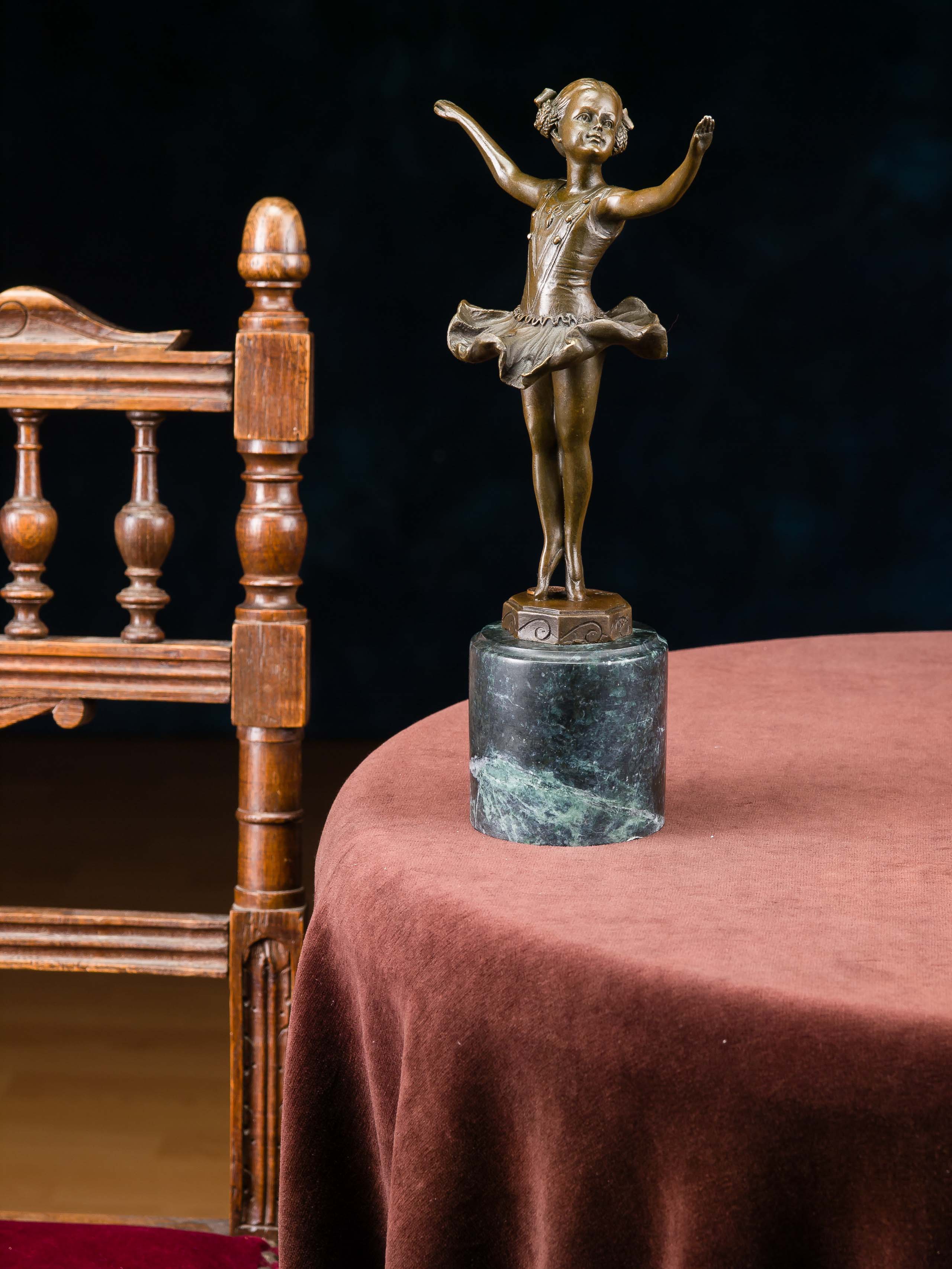 SL-21-1 Bronze nach Ferdinand Preiss Ballerina Tänzerin Skulptur Art Deko Antik-Stil