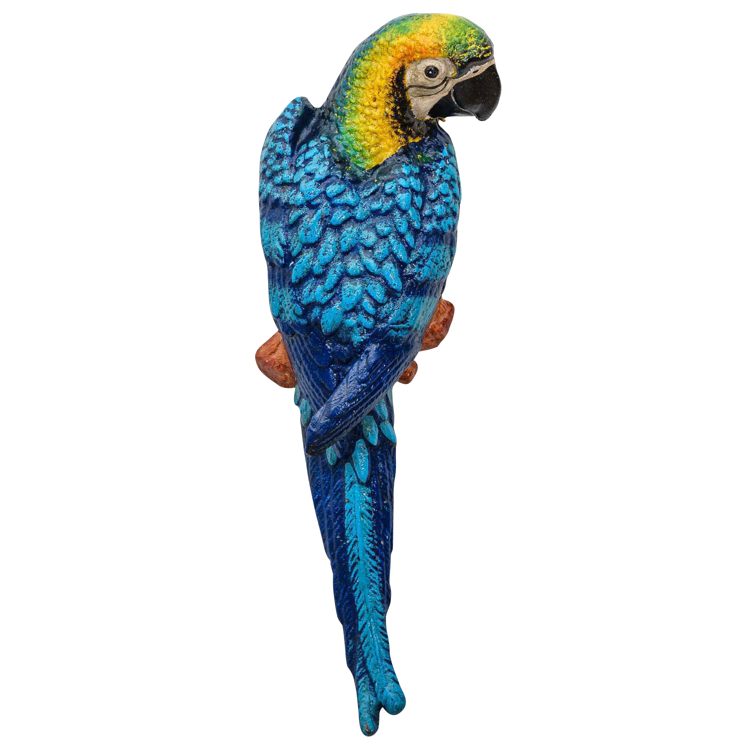NG-43-1 Eisenfigur Papagei Ara Statue Figur Skulptur Eisen Antik-Stil 35cm (b)
