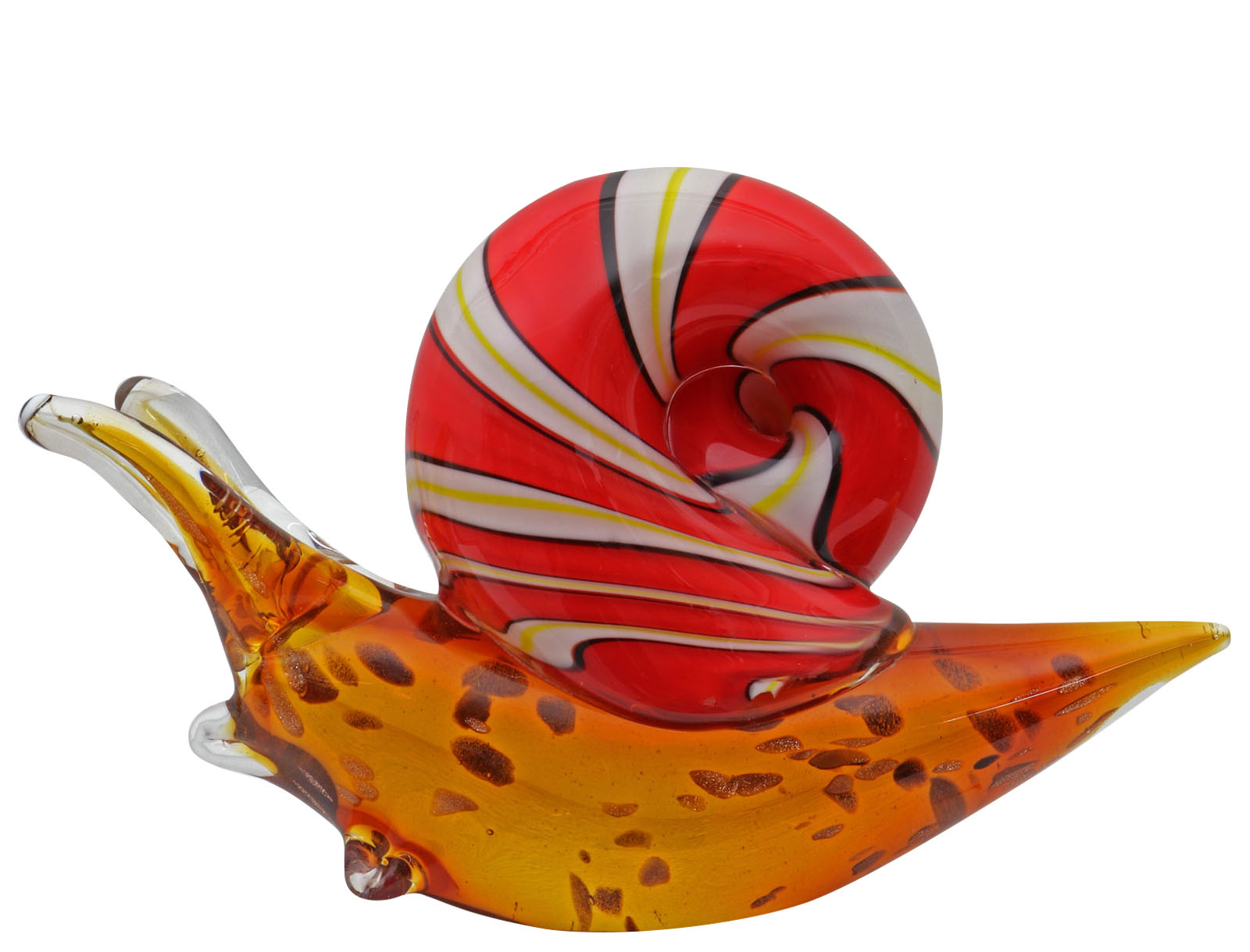 Glasfigur Figur Skulptur Glas Glasskulptur Schnecke Murano-Stil Antik-Stil 22cm