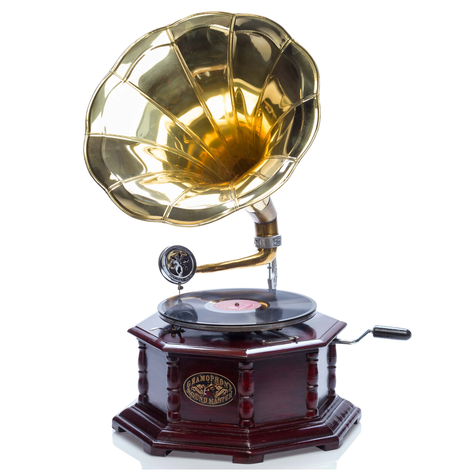 grammophon-aubaho-4 Grammophon Gramophone Trichter Grammofon mit Schellack Platte im Antik-Stil