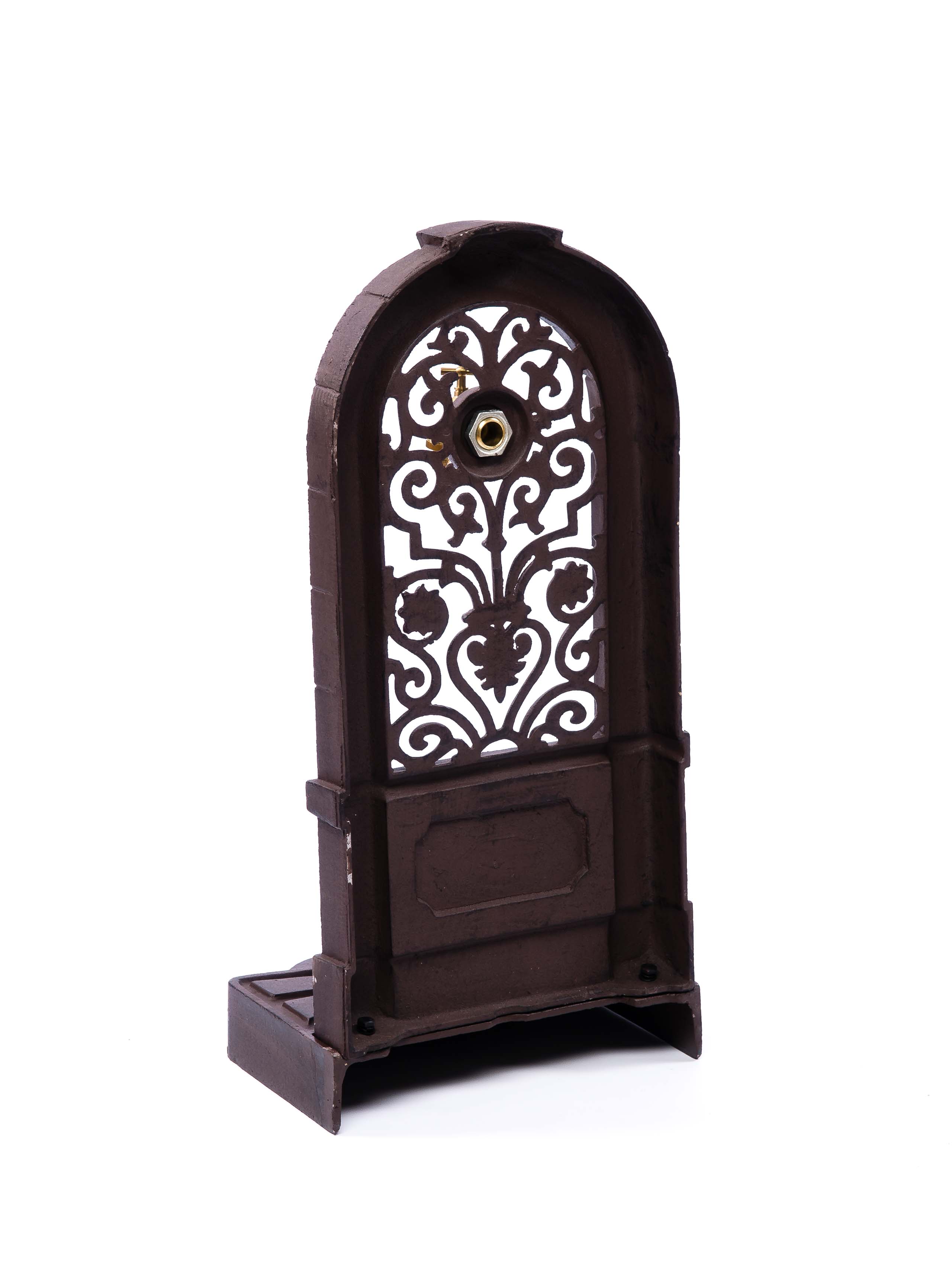 Standbrunnen Waschbecken Brunnen Lilie de Fleur 76cm braun Alu antik Stil