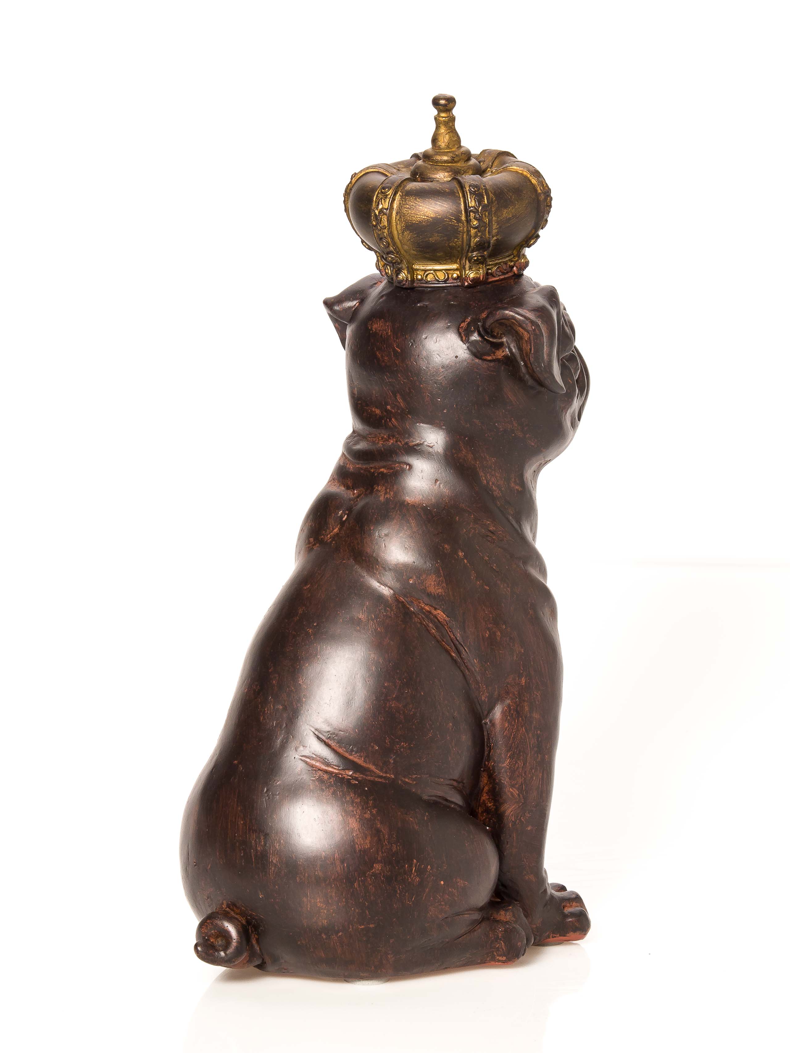 2014-08-04_Auktionshaus_109582700762b2f2 Vintage Skulptur Hund Mops mit Krone antik Stil Figur kleiner Prinz 30cm