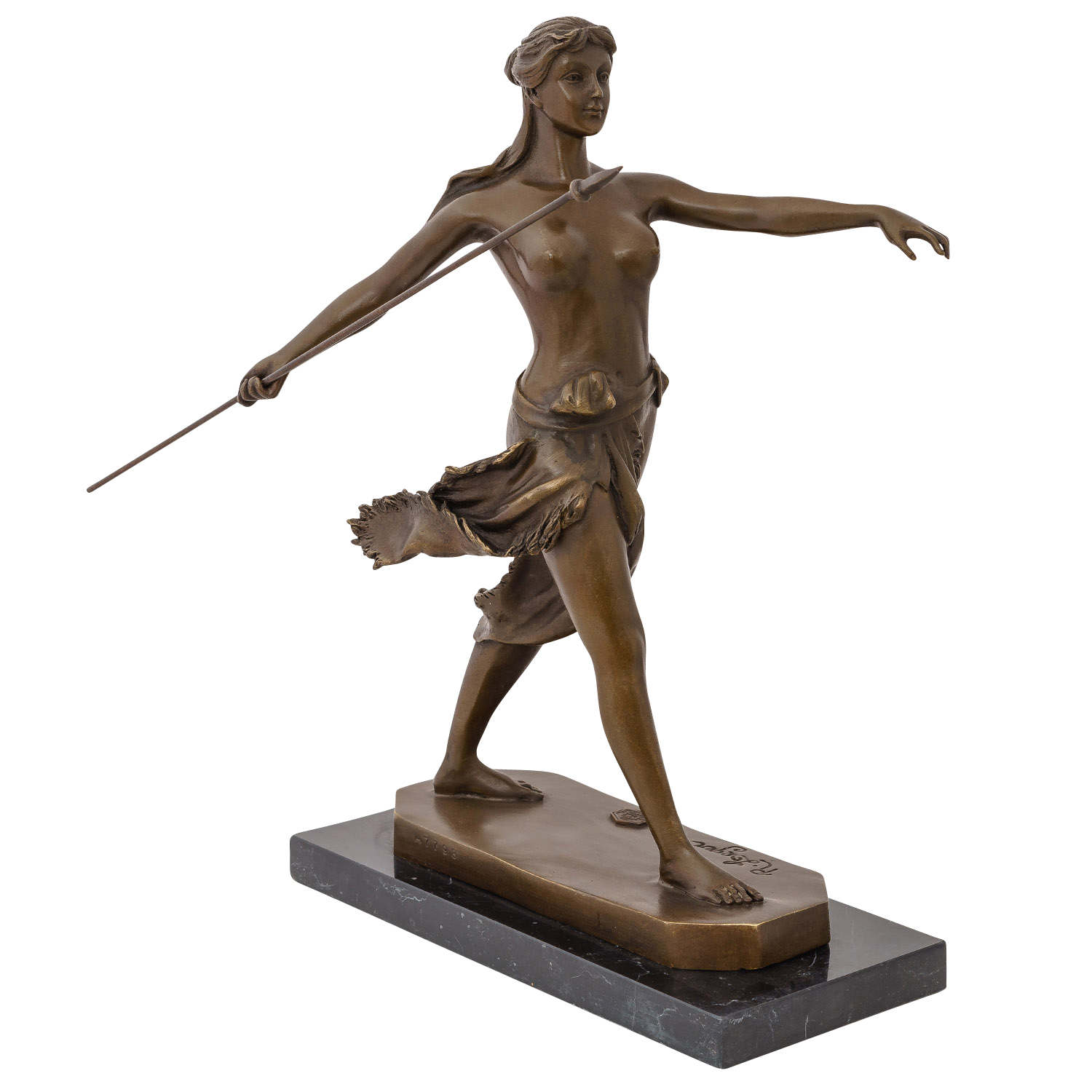 BE-66-3 Bronzeskulptur Skulptur Amazone Kriegerin Bronze Figur Statue Antik-Stil 30cm