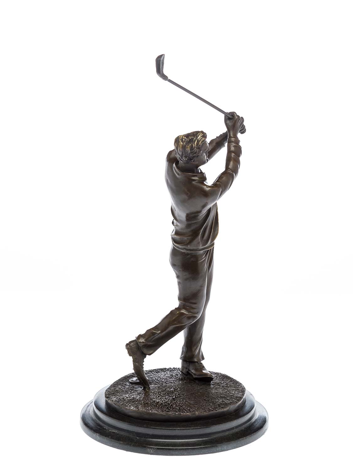 2016-01-27_Auktionshaus_040 Bronzeskulptur Golf Golfspieler Bronze Golfer beim Abschlag Pokal sculpture