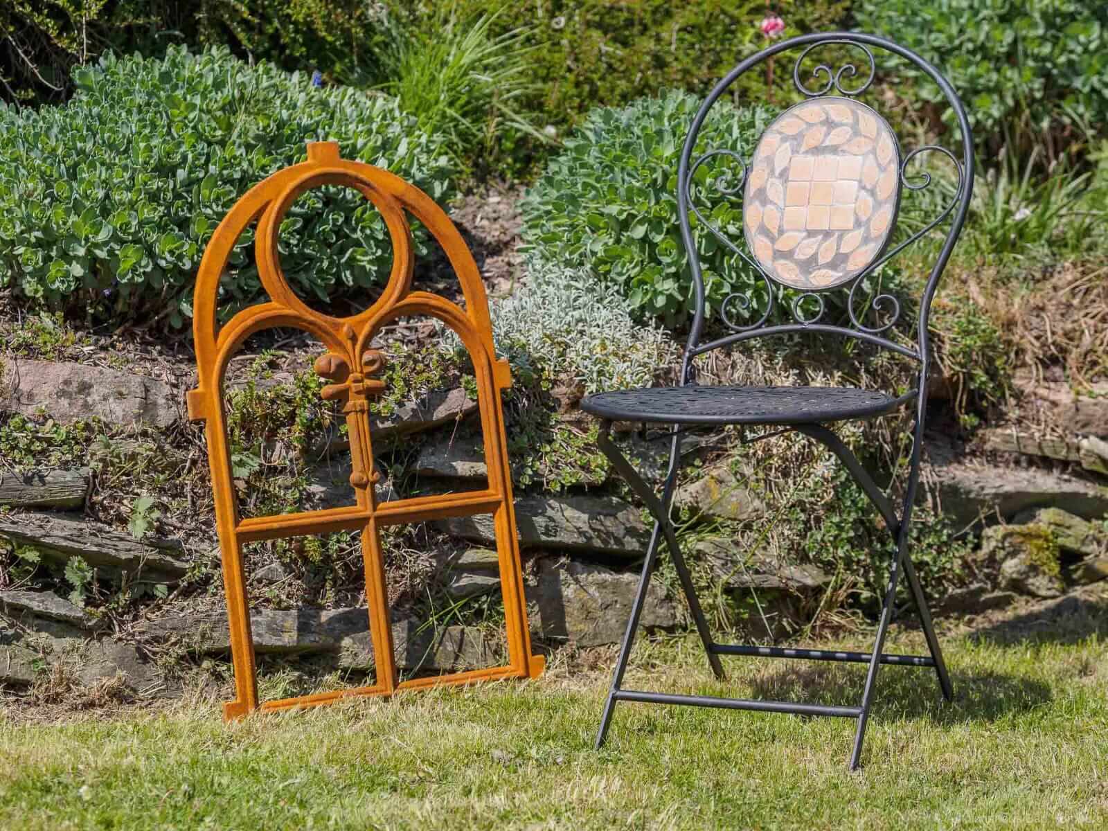 Nostalgie Stallfenster 46x76cm Fenster Gusseisen Rahmen rostig antik Stil Eisen