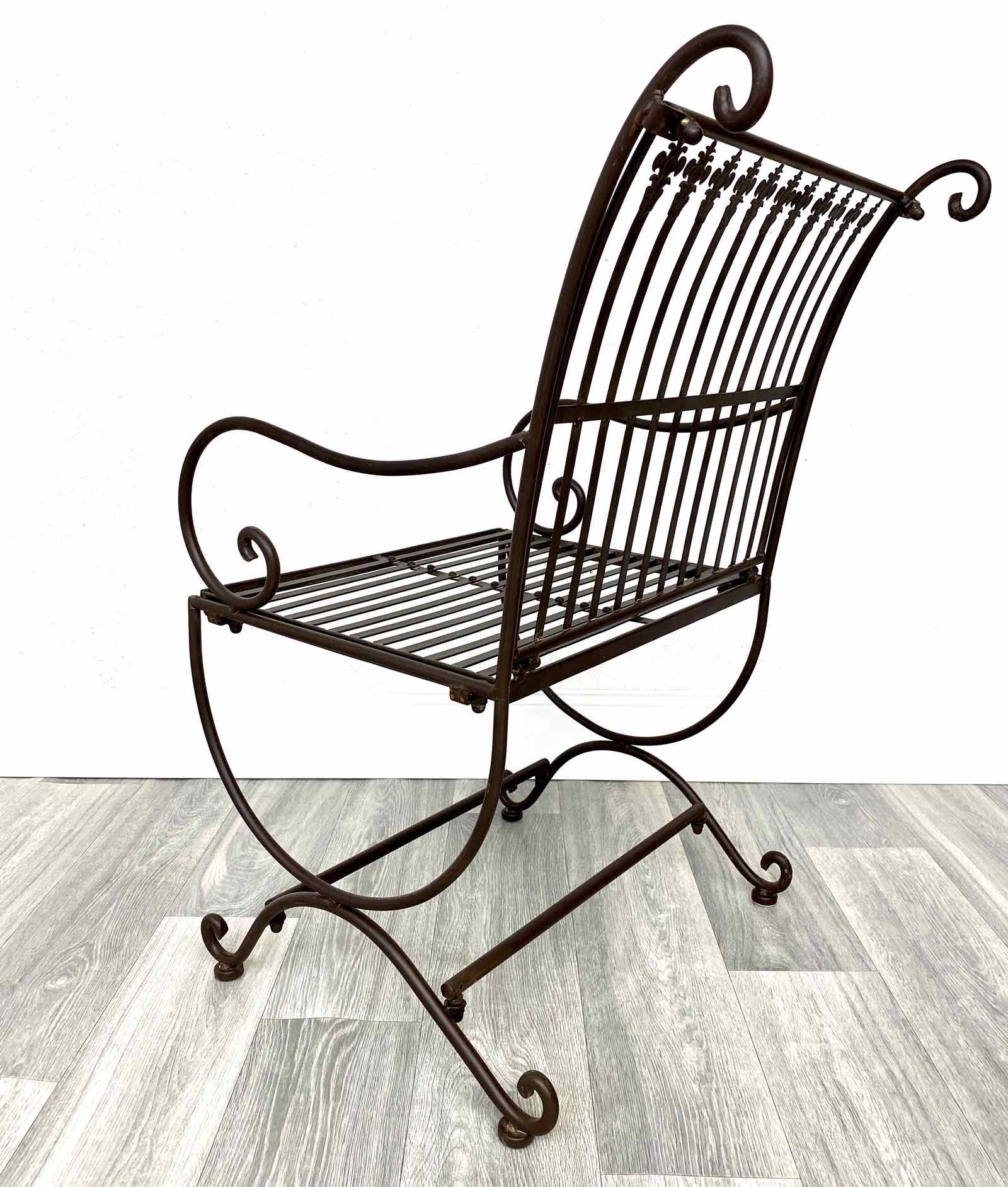 RZ-15-4 Gartenstuhl Stuhl Gartenmobiliar Nostalgie Eisen 87cm braun Antik-Stil