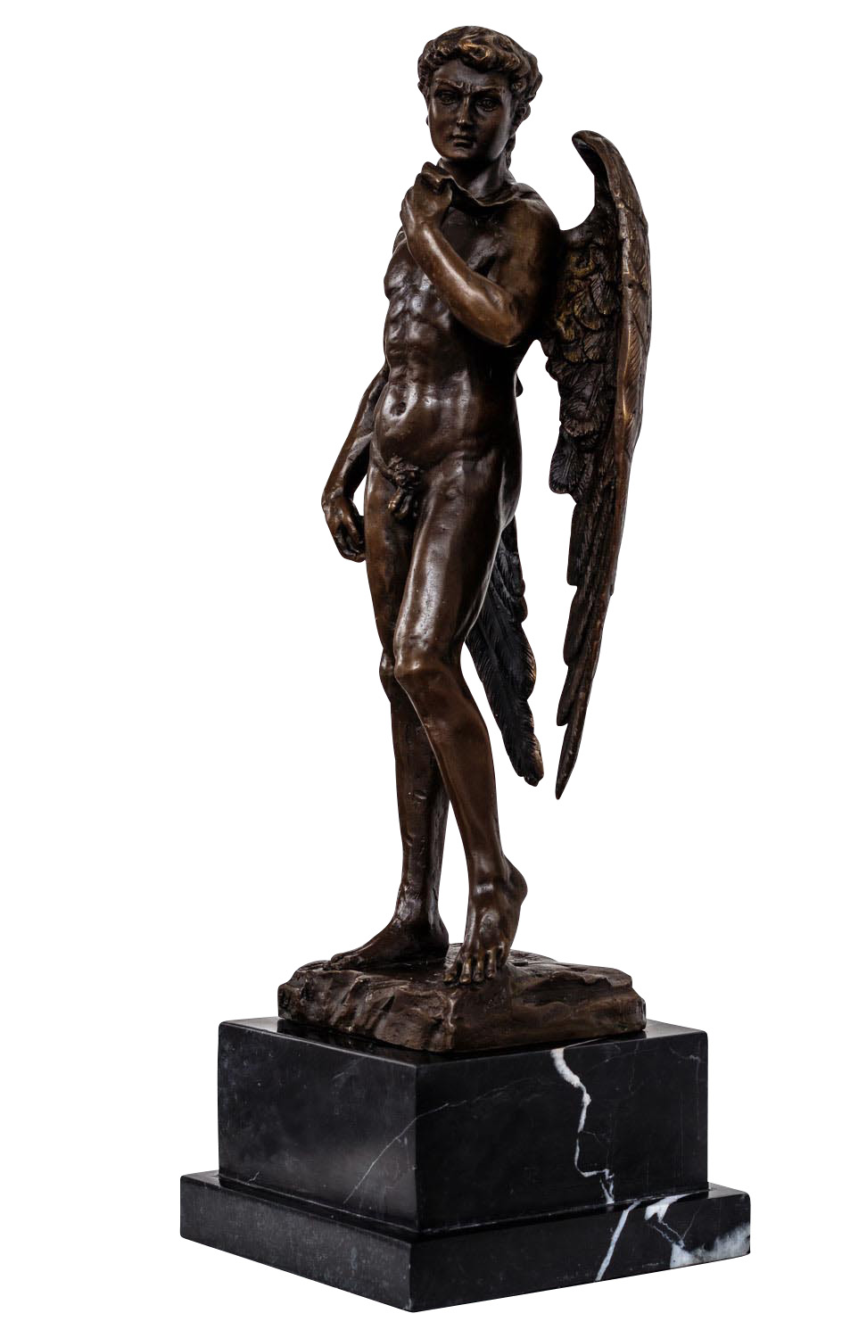 Bronzeskulptur Engel David im Antik-Stil Bronze Figur Statue 40cm