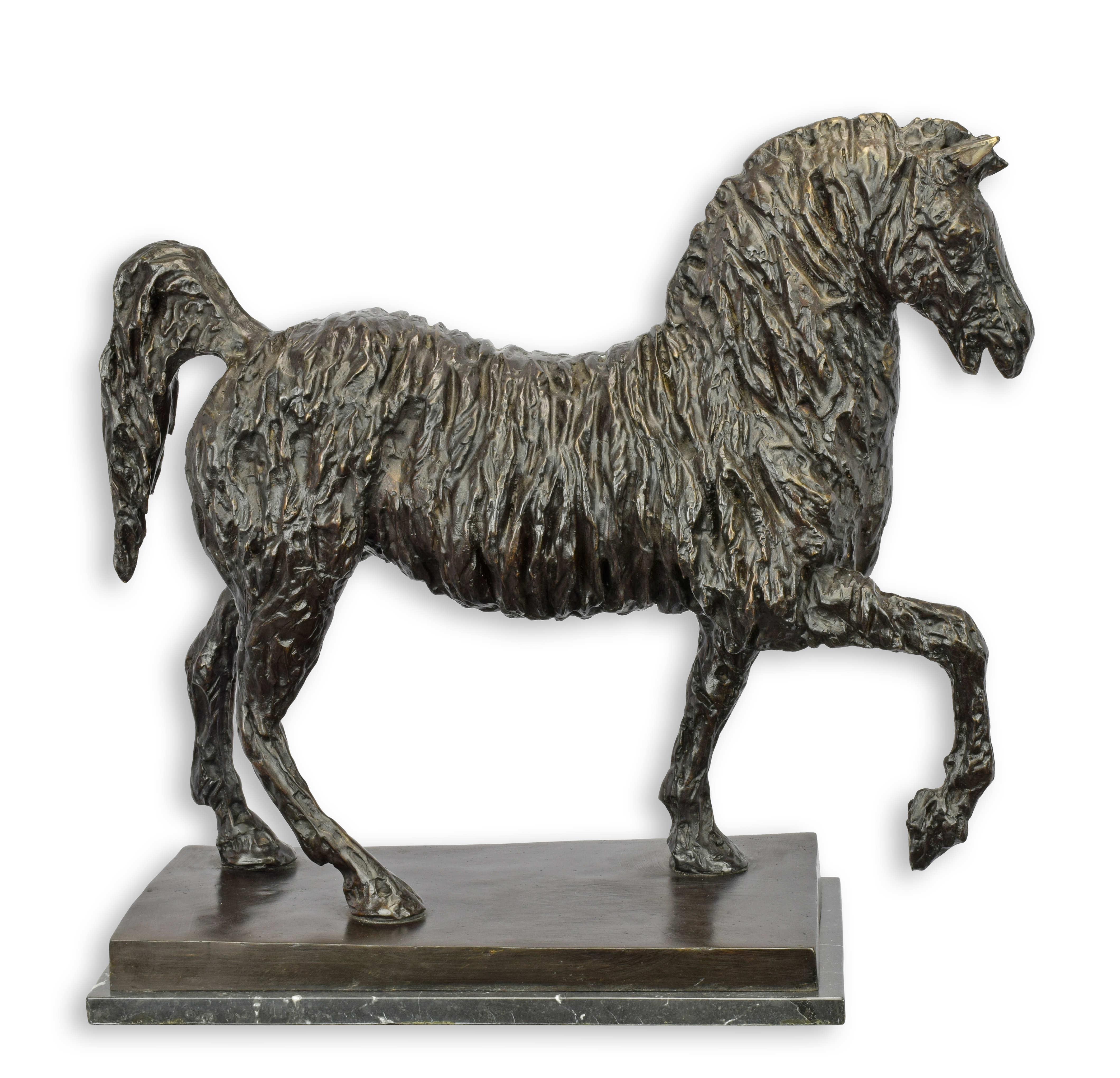 A bronze sculpture of a trotting horse replica retro design decoration