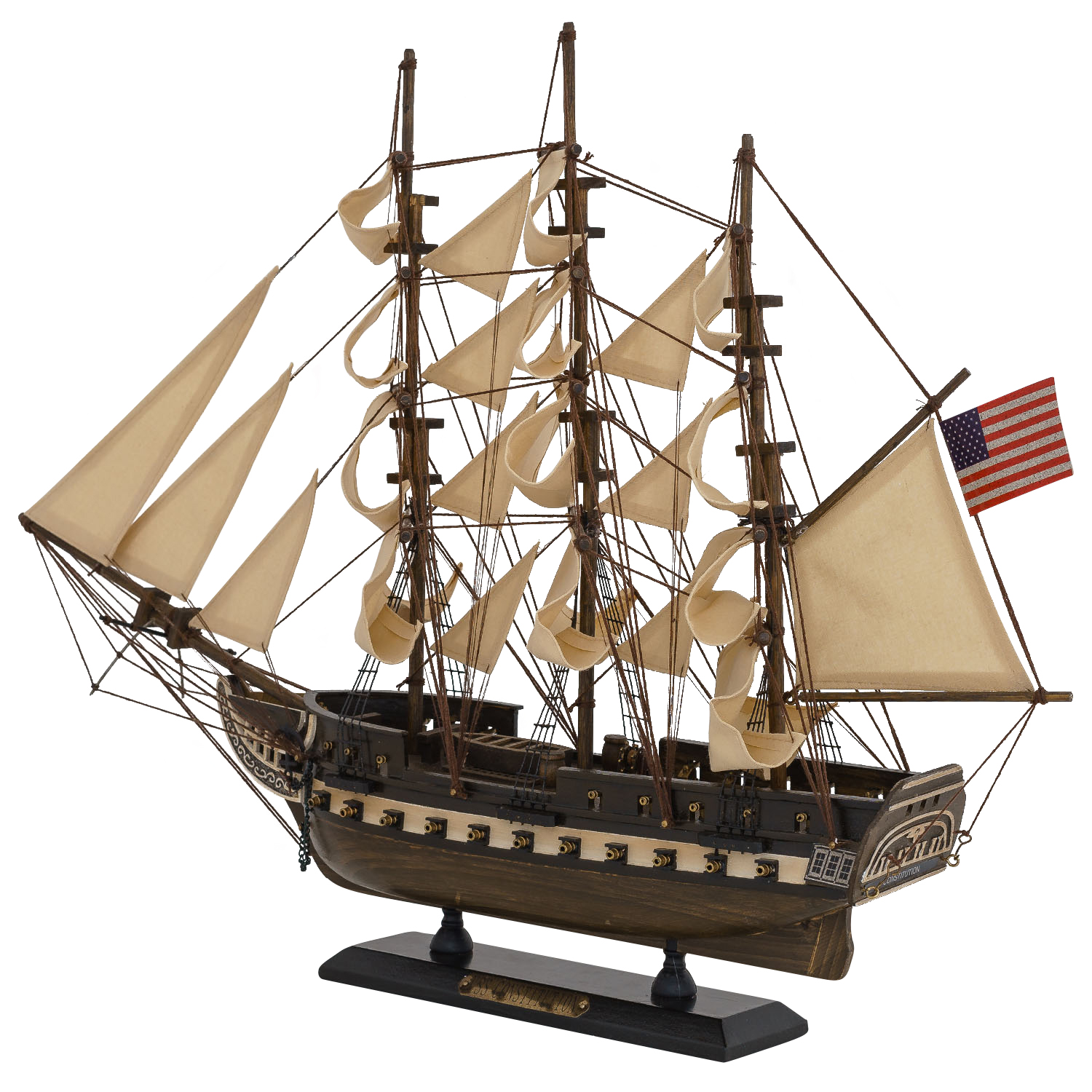 aubaho_SM02-4 Modellschiff USS Constitution Schiff Segelschiff Maritim Antik-Stil kein Bausatz