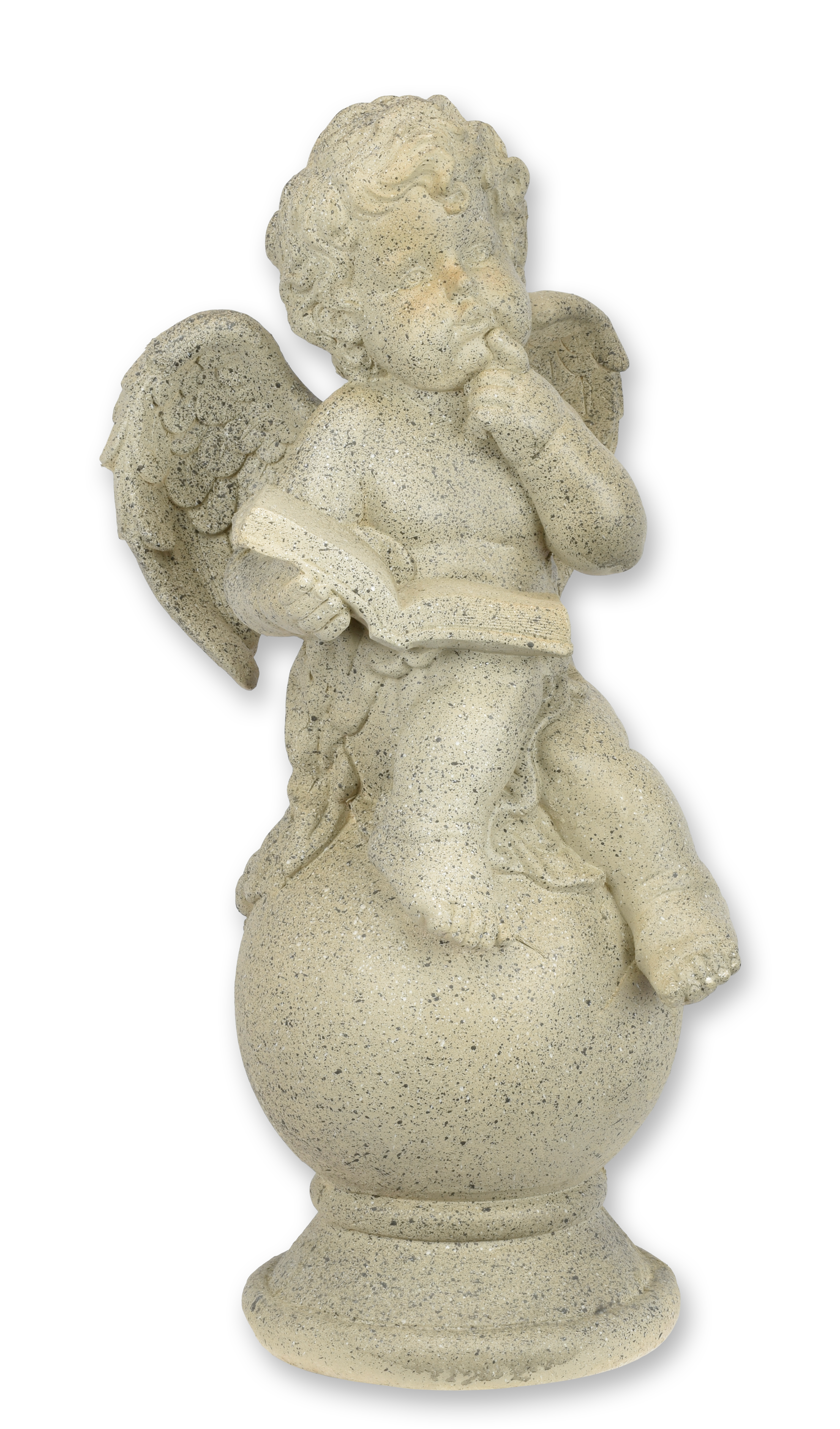 An mgo sculpture of a putto reading replica retro design decoration