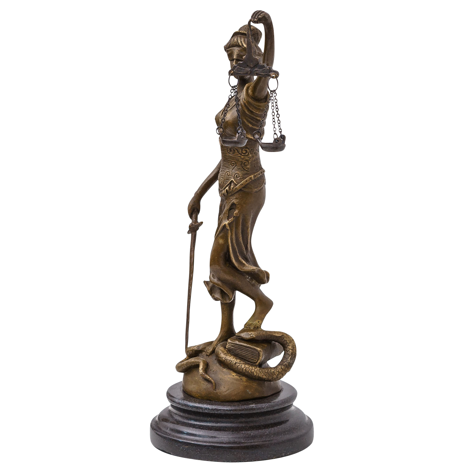 Bronzeskulptur Justitia Justizia Statue Bronze Figur Skulptur Antik-Stil - 26cm
