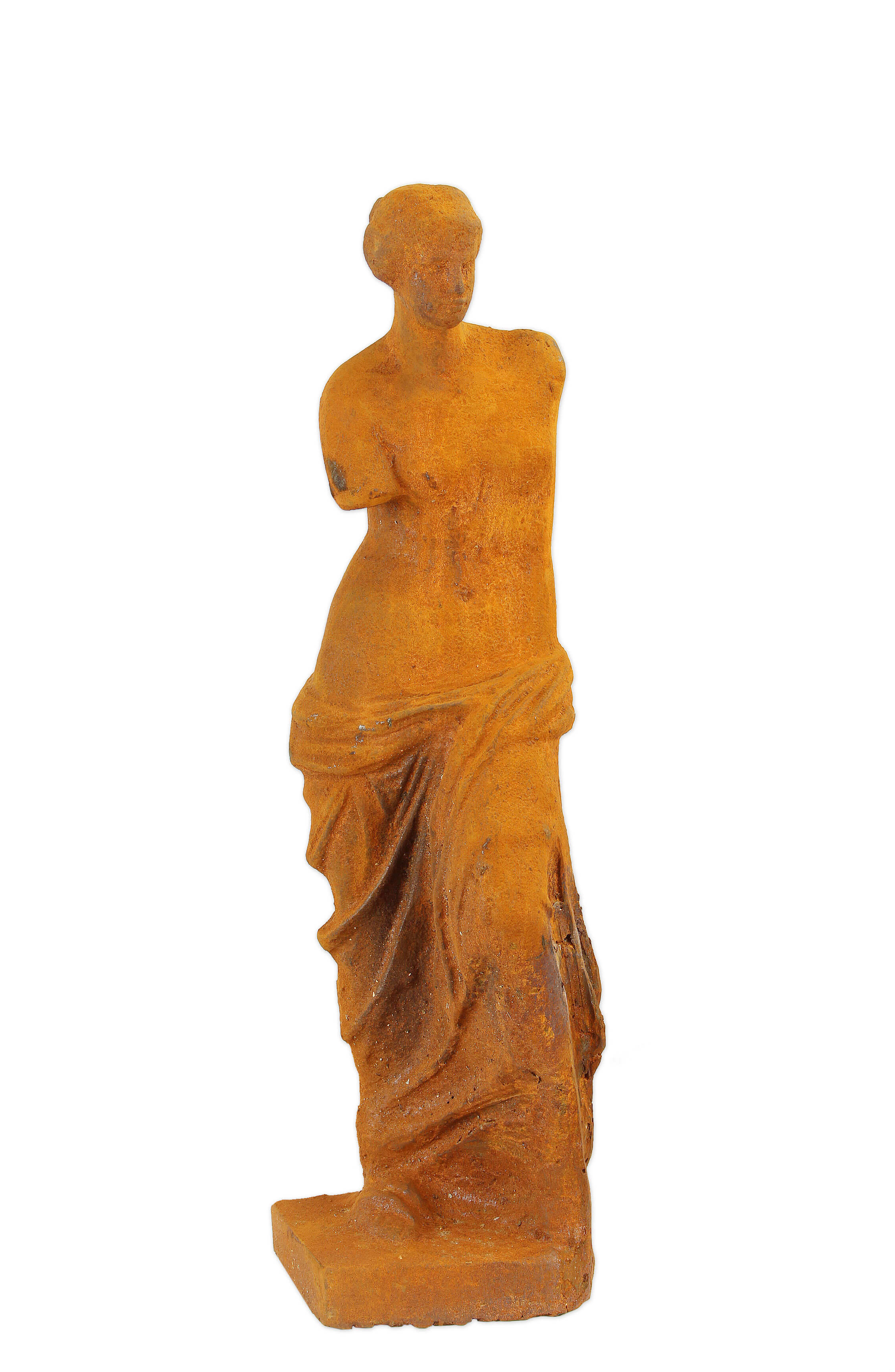 A rusty cast iron figurine of venus replica retro design decoration