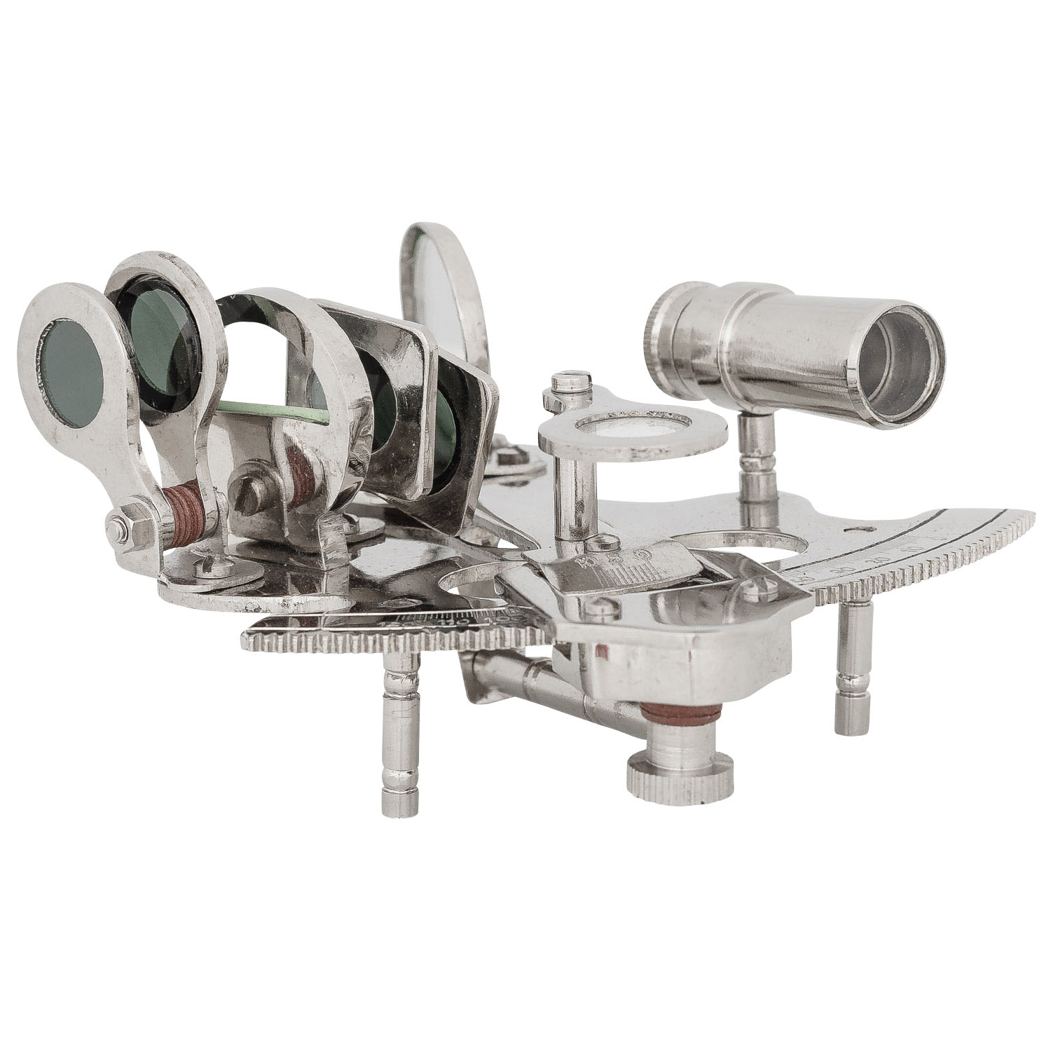 Sextant Messing mit Holzbox Maritim Nautik Seefahrt Navigation Antikstil