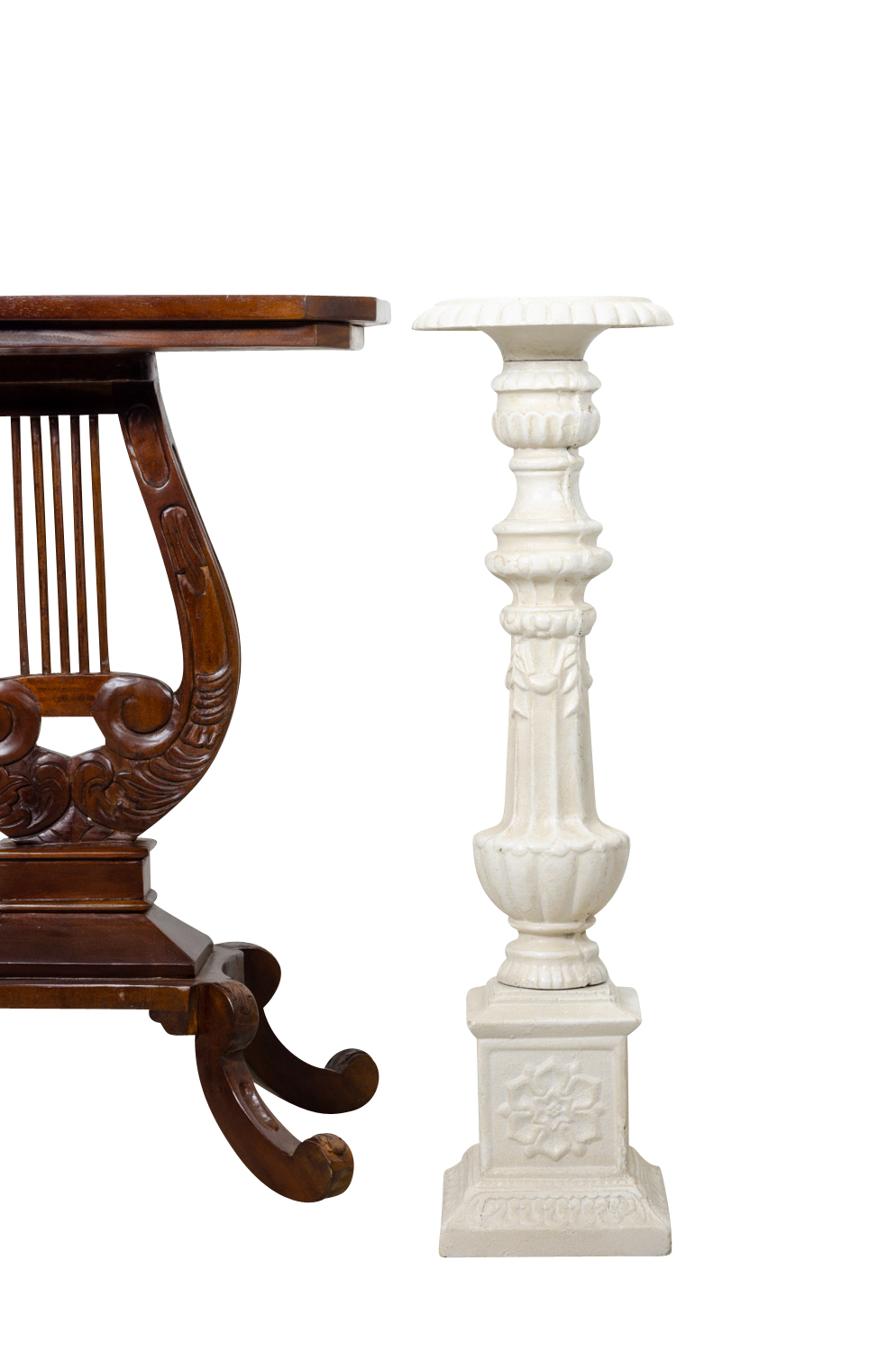 MB-31-4 Kerzenleuchter Altarleuchter Kandelaber Kerzenständer Antik-Stil 70cm weiß