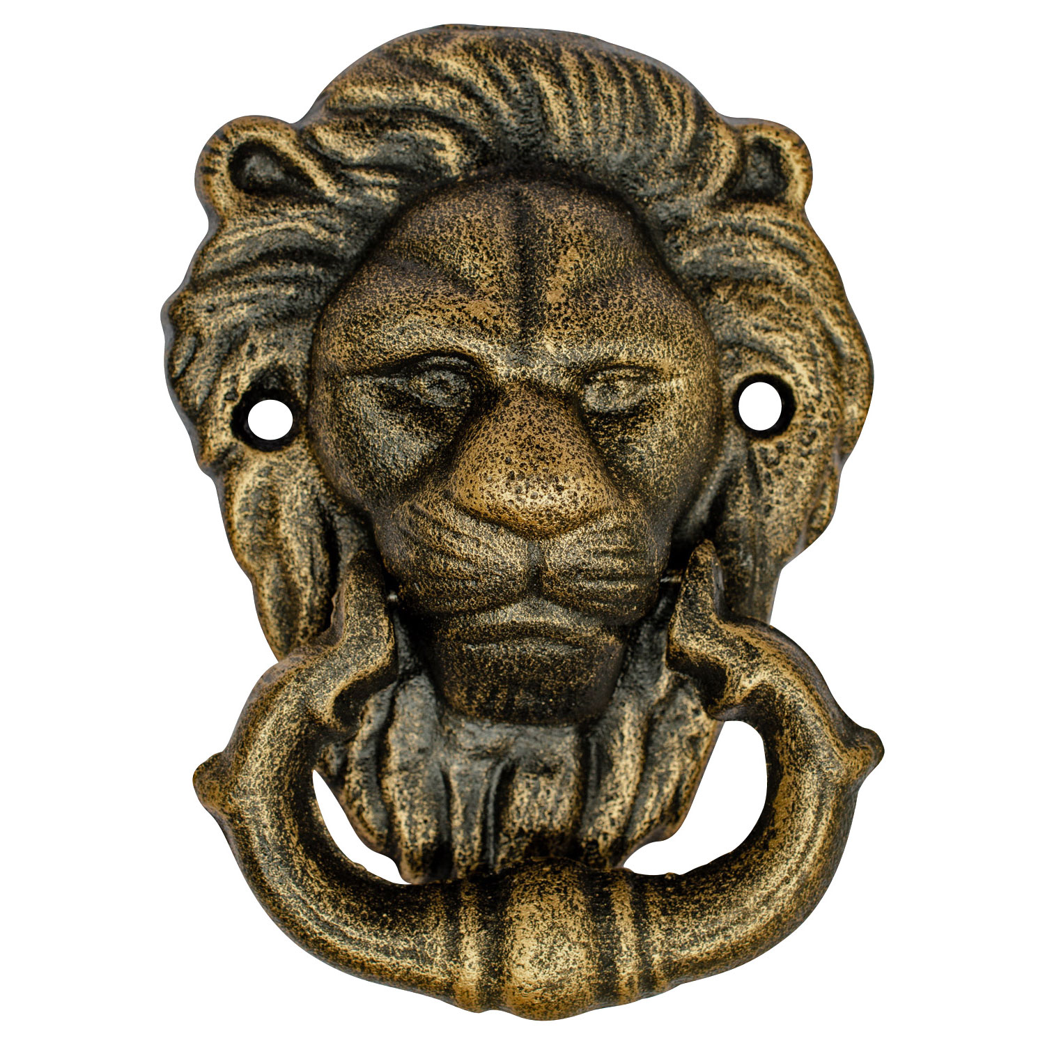 KL-76-6 Türklopfer Löwe Türbeschlag Tür Eisen Figur Skulptur im Antik-Stil 16cm