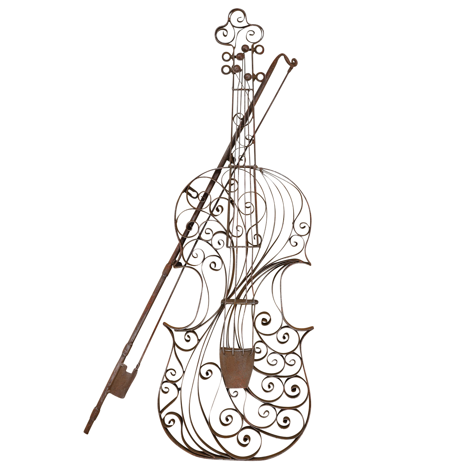 TZ-37-10wbd6waVR8BKtC Geige Violine Dekoration Instrument Wanddekoration Metall Modell Garten 83cm