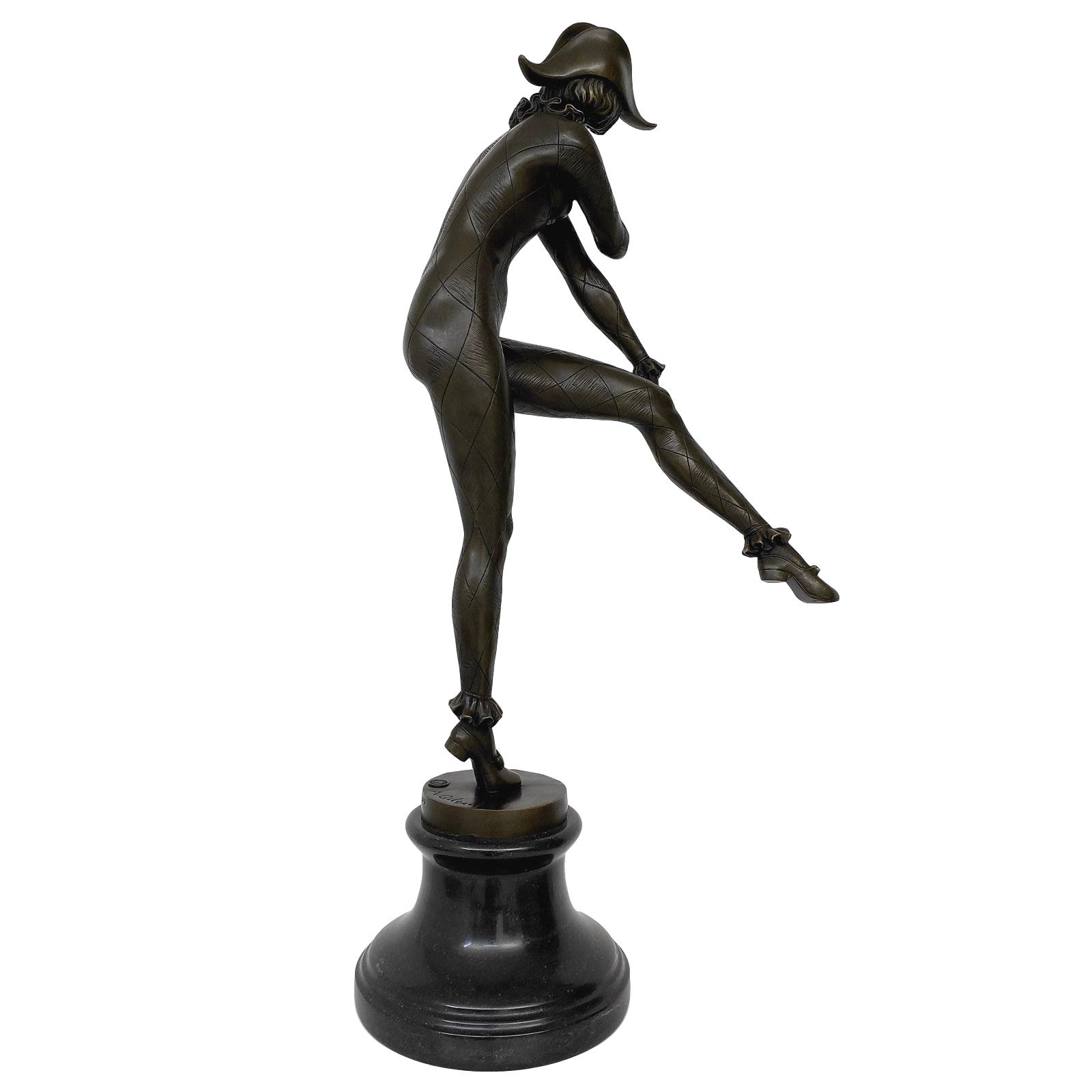 KF-29c Bronzeskulptur Harlekin Frau nach Alfred Gilbert Bronze Figur 72cm Replik Kopie