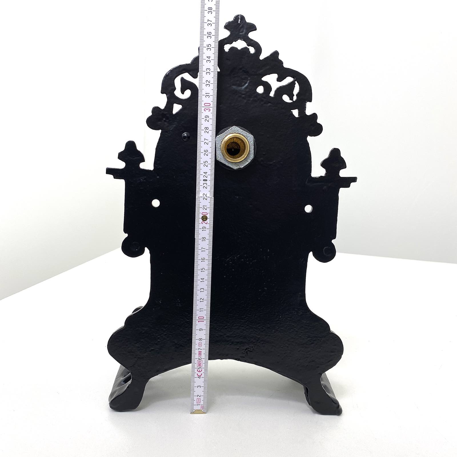 aubaho-LS-220-JB-4 Schlauchhalter mit Wasserhahn schwarz Aluminium Garten 39cm Antik-Stil