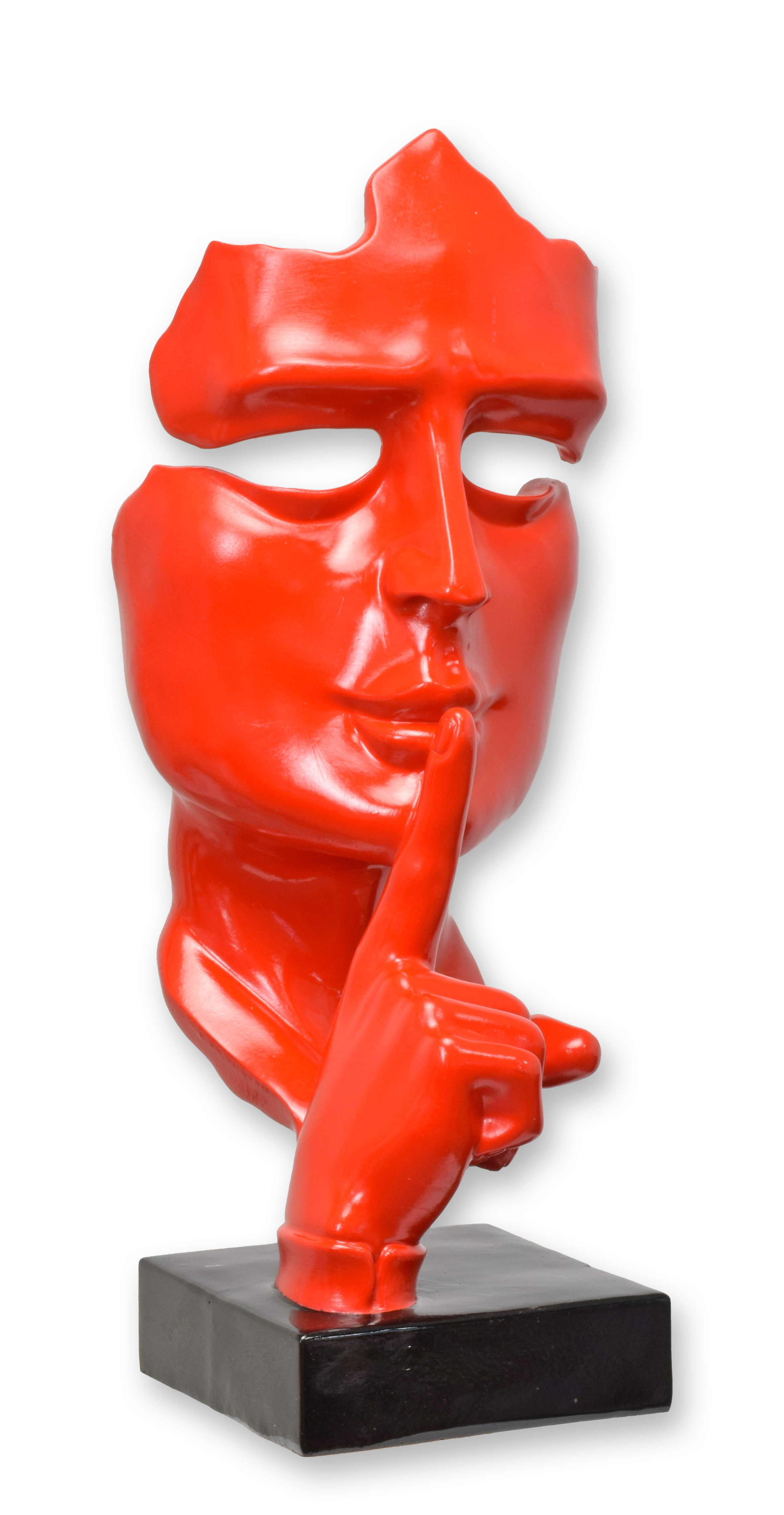A resin "speak no evil" mask - red replica retro design decoration