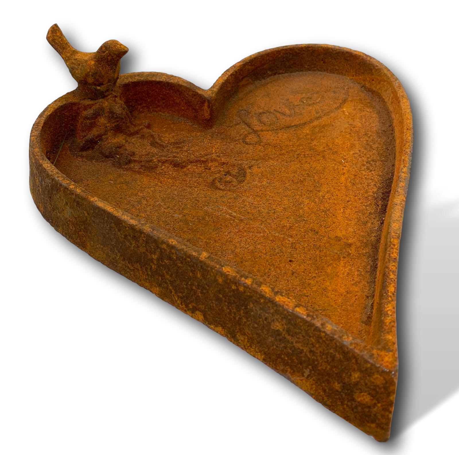 aubaho-IZ-2268-2a Schale Vogeltränke Herz Liebe Vogelbad Eisen Garten Dekoration Antik-Stil Love