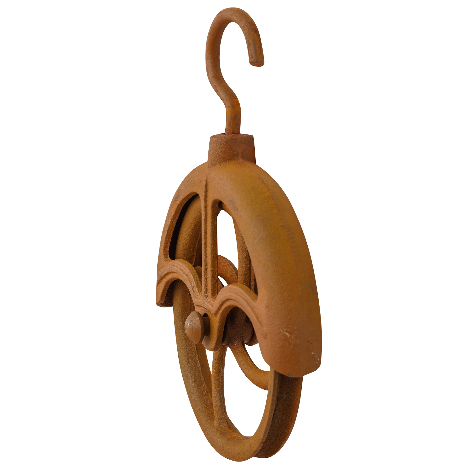 Flaschenzug Umlenkrolle Riemenscheibe Eisen Rost Werkzeug Antik-Stil 29cm