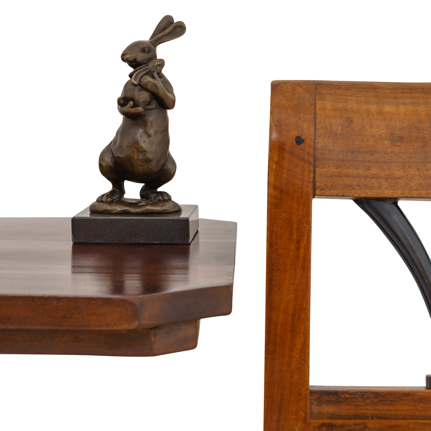 SL-38-1-copy Bronzeskulptur Hase mit Baby im Antik-Stil Bronze Figur Statue 16cm