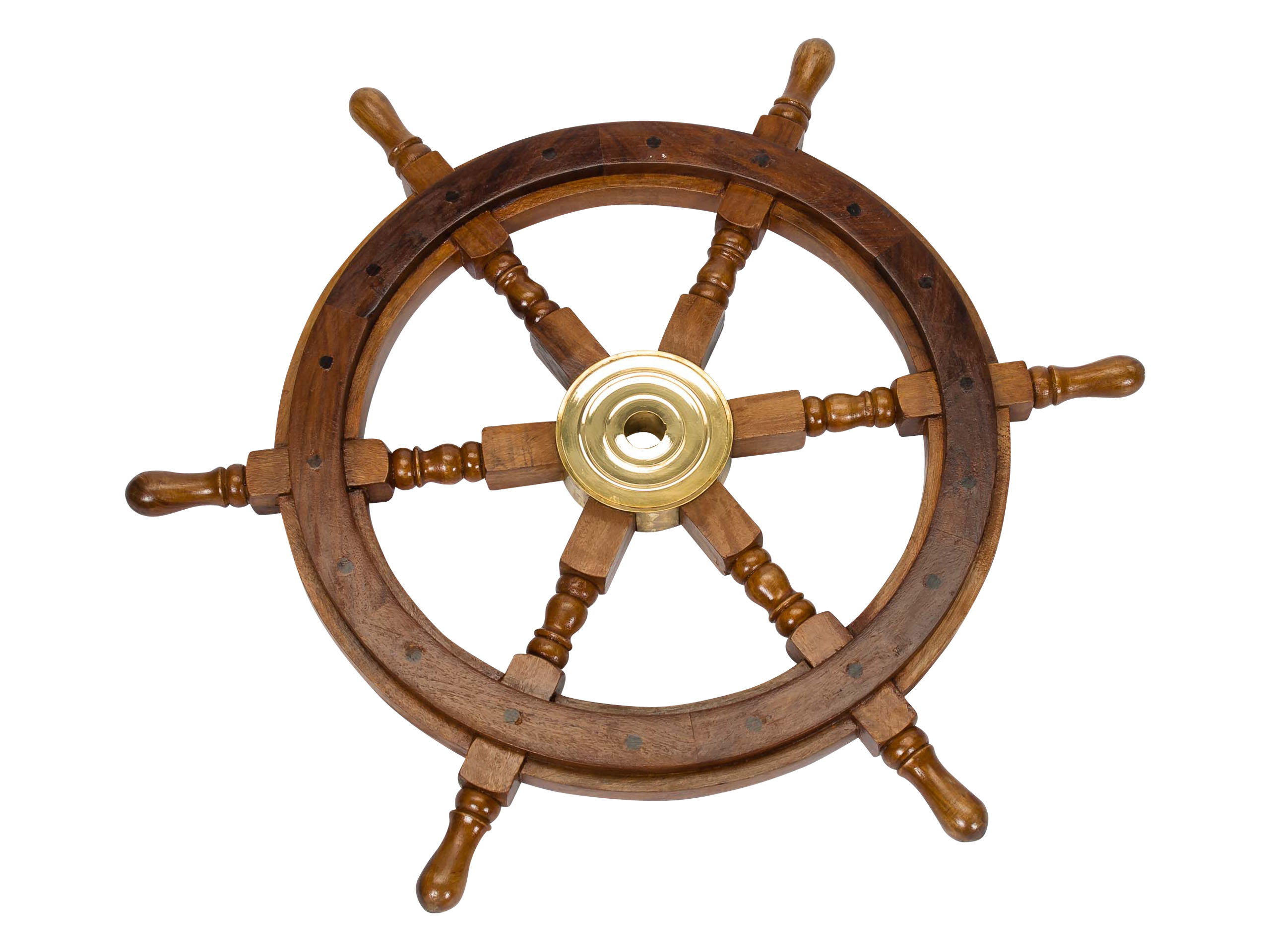Steuerrad 60cm Holz Messing Schiff Schiffsrad Schiffssteuerrad Schiffe Boot