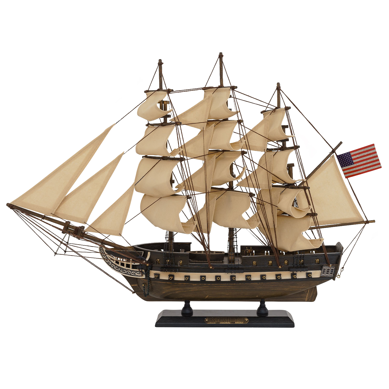 aubaho_SM02-6 Modellschiff USS Constitution Schiff Segelschiff Maritim Antik-Stil kein Bausatz