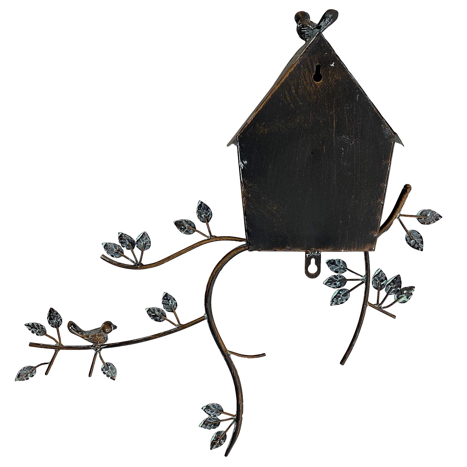 Vogelhaus Nistkasten Futterhaus Vogel Eisen Garten Antik-Stil 51cm schwarz