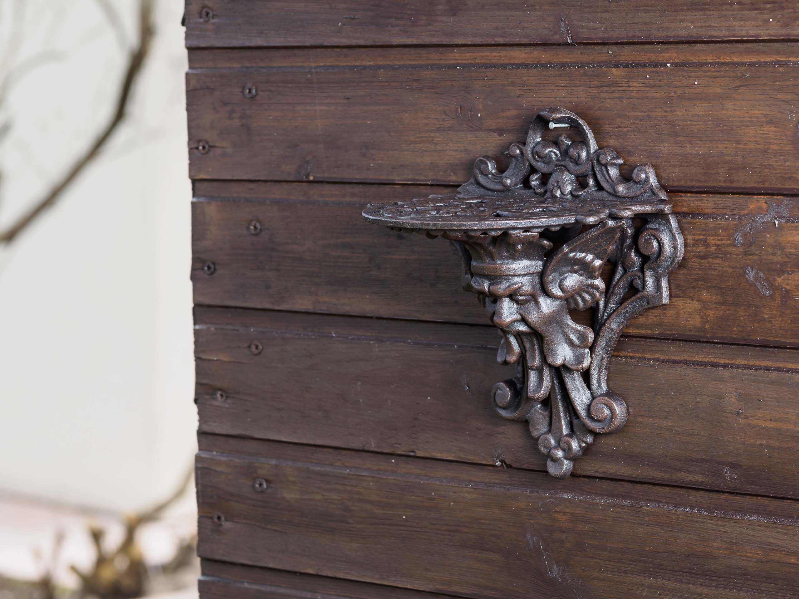 JP-58-1 Gargoyle Regal Wandregal Konsole Wandkonsole Fabelwesen Garten Eisen Antik-Stil
