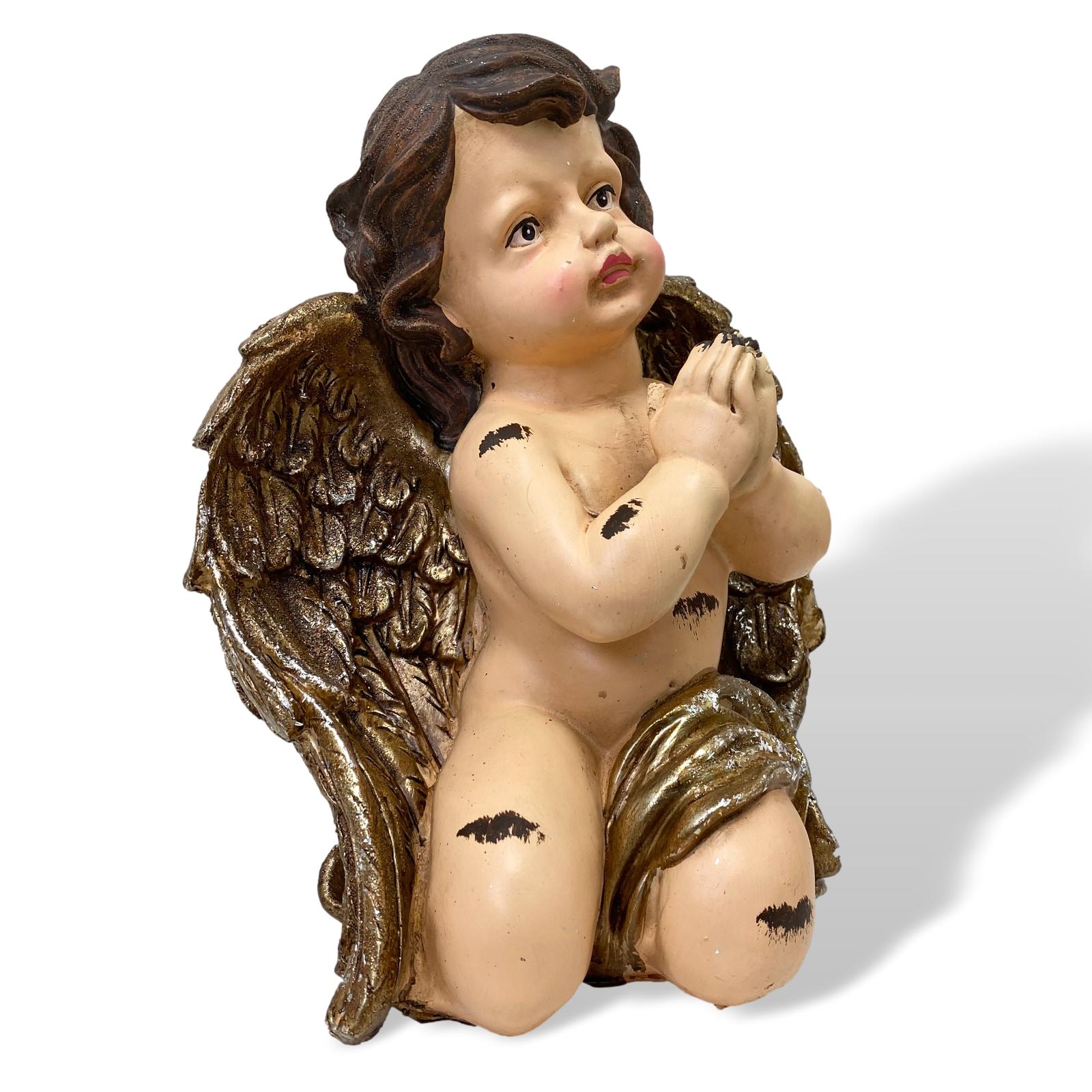 600DI214-2 Skulptur betender Engel Putte Figur Kunststein 26cm Antik-Stil