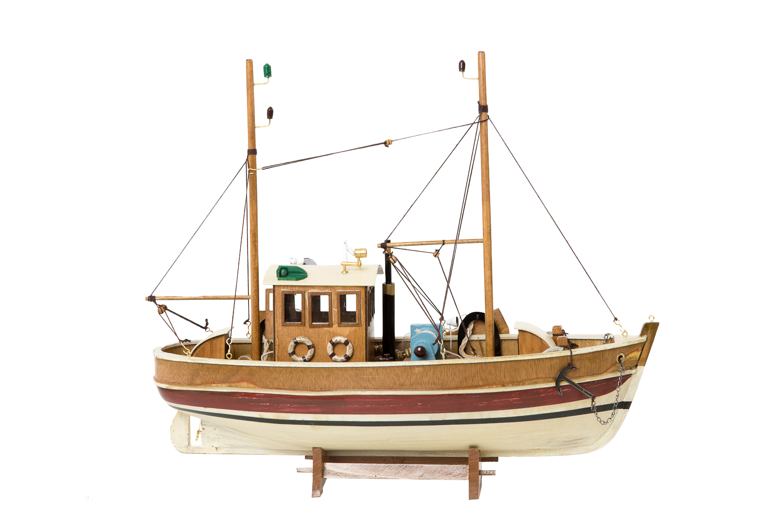 aubaho-150205-s4-0157c6a092e9591 Kutter Fischerboot Fischkutter Holzschiff Schiff Boot Schiffsmodell 45cm Modell